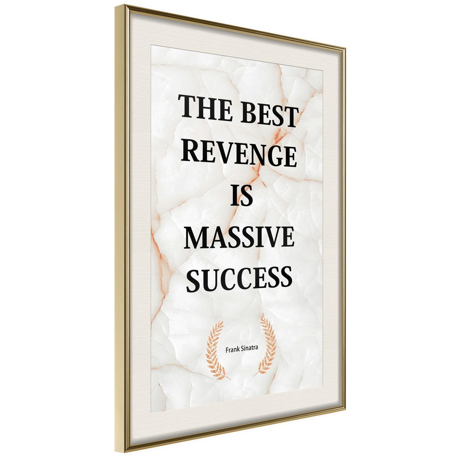 Inramad Poster / Tavla - The Best Motivation - 40x60 Guldram med passepartout