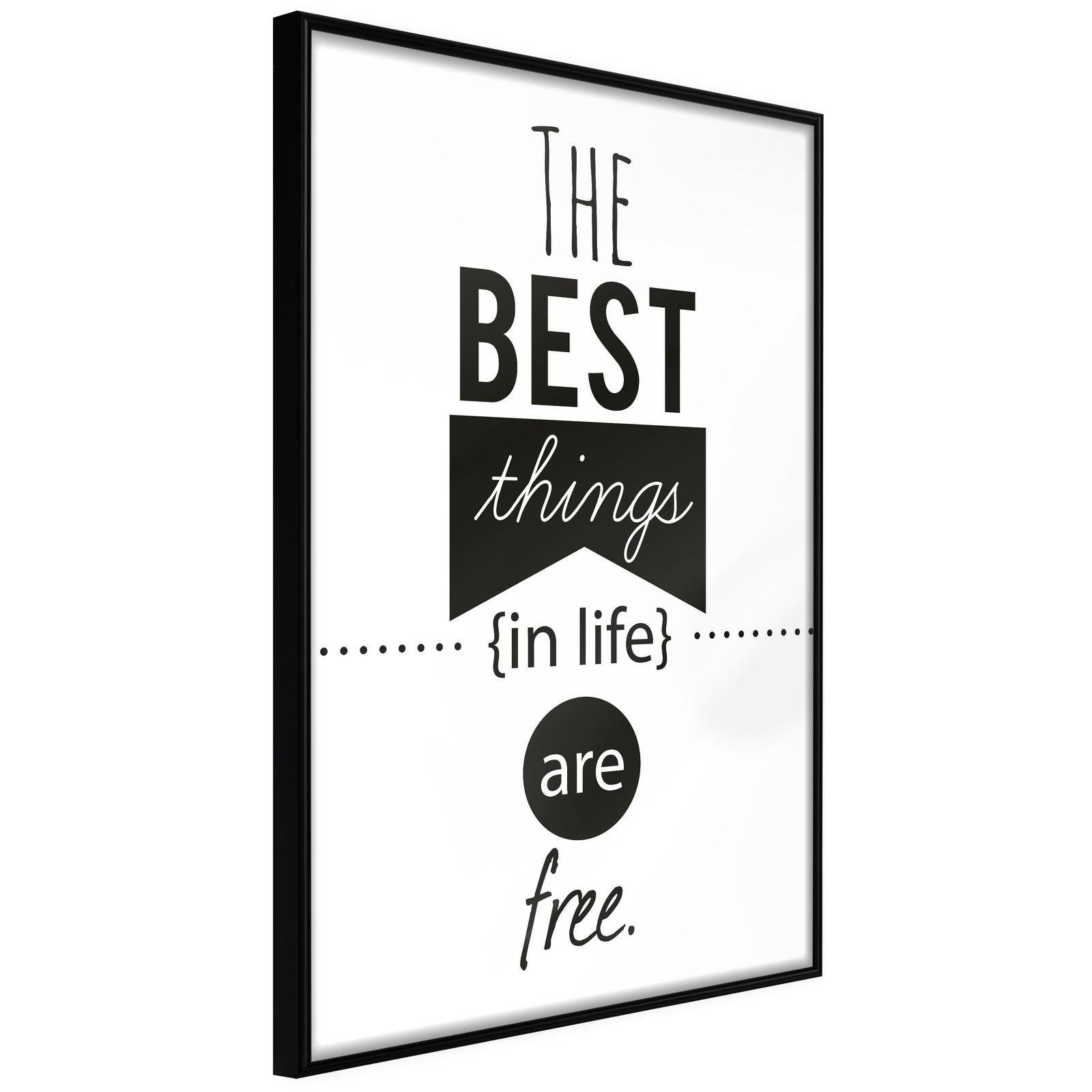 Läs mer om Inramad Poster / Tavla - The Best Things - 20x30 Svart ram
