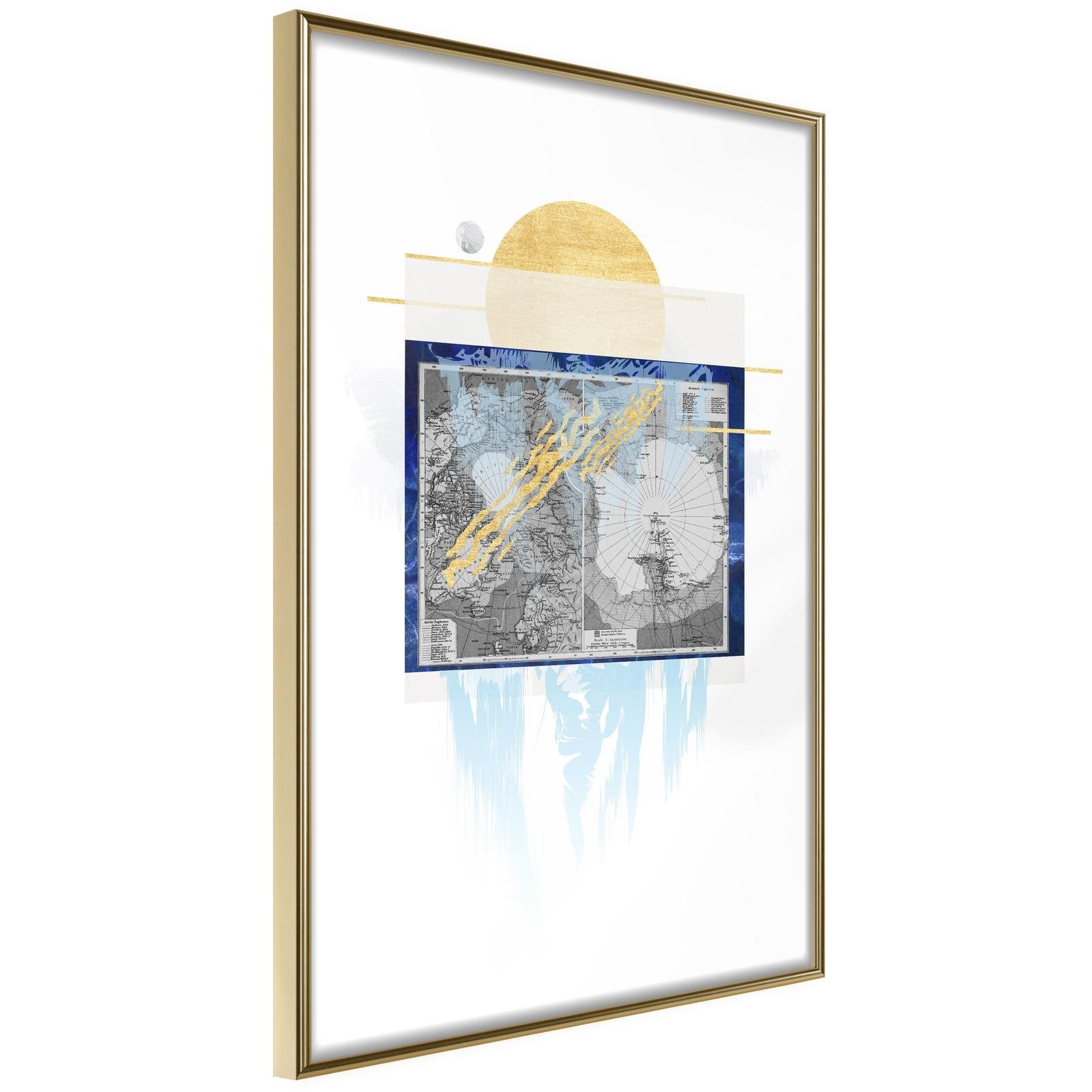 Läs mer om Inramad Poster / Tavla - The Coldest Continent - 40x60 Guldram