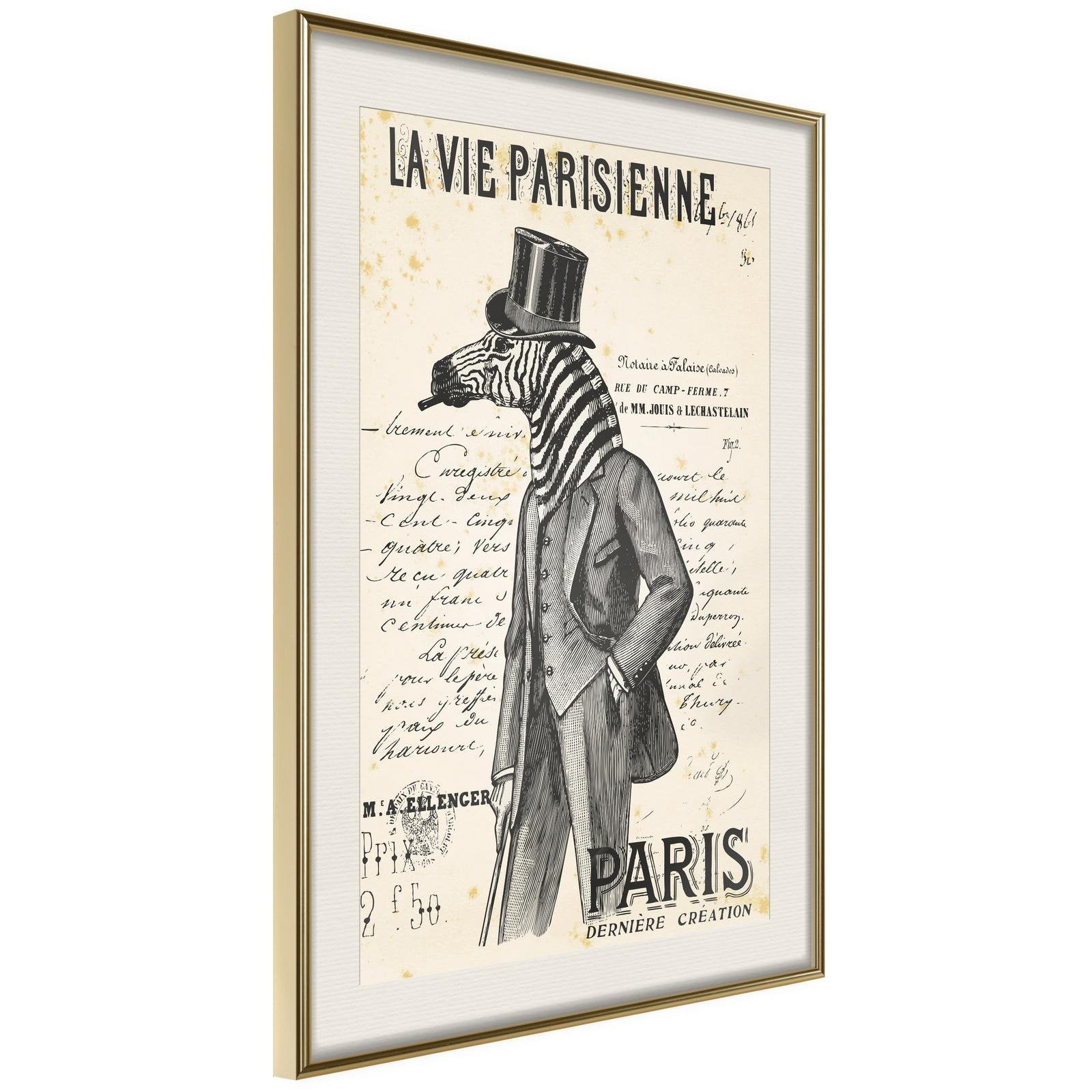Läs mer om Inramad Poster / Tavla - The Parisian Life - 20x30 Guldram med passepartout