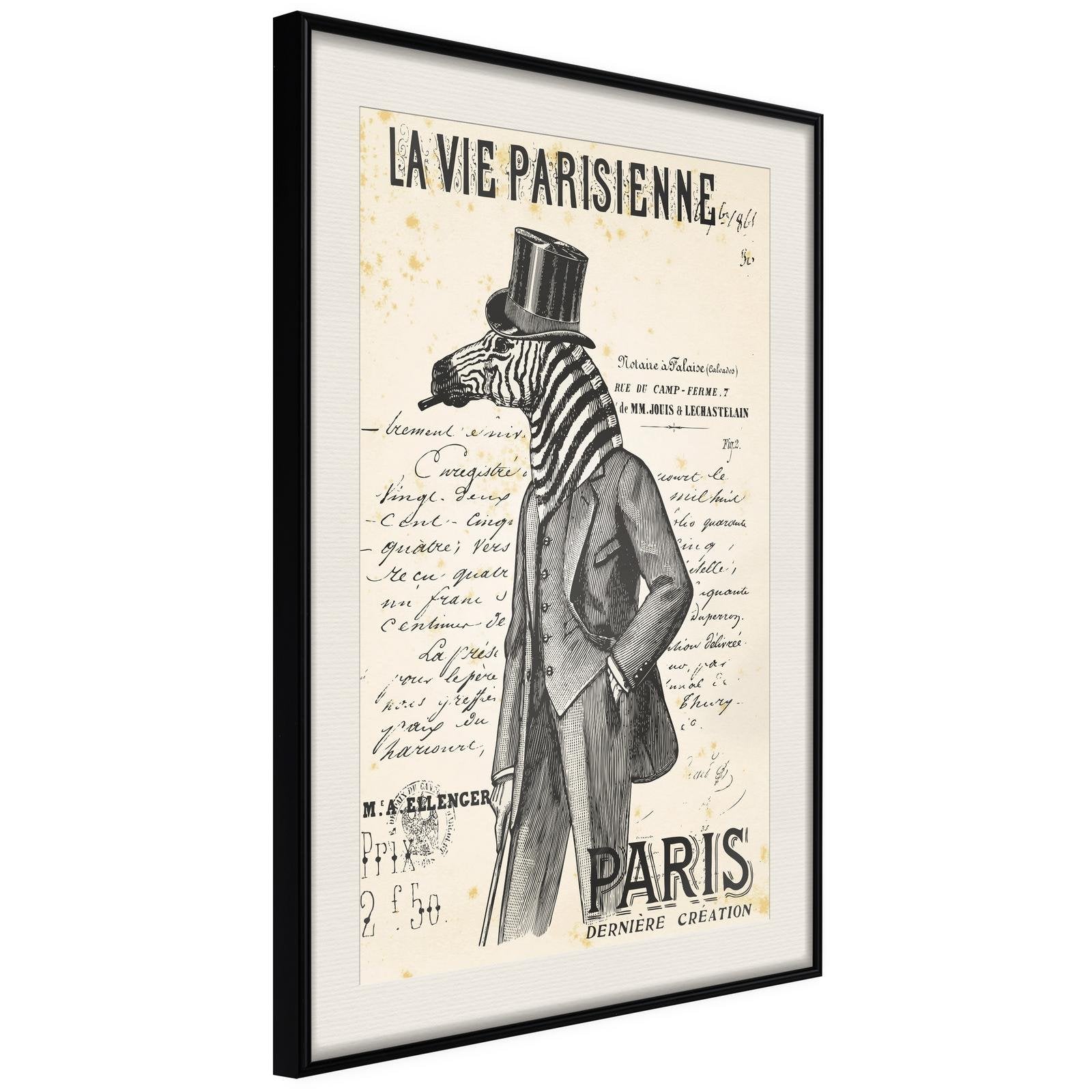 Läs mer om Inramad Poster / Tavla - The Parisian Life - 30x45 Svart ram med passepartout
