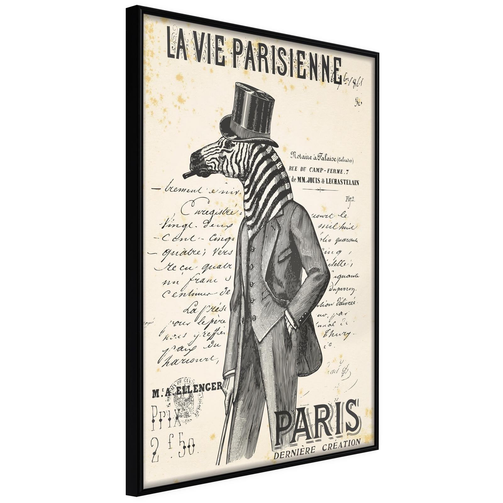 Läs mer om Inramad Poster / Tavla - The Parisian Life - 20x30 Svart ram