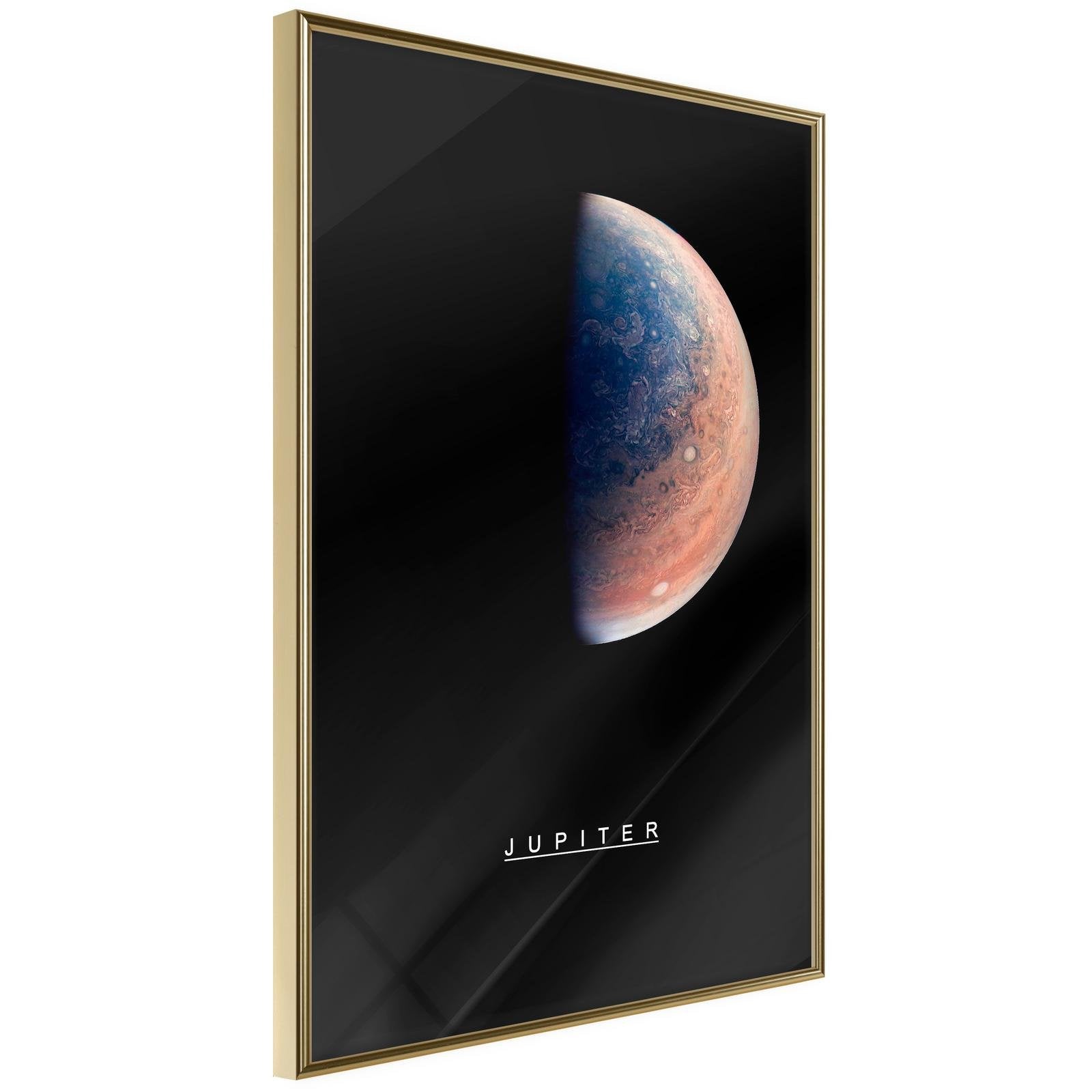 Inramad Poster / Tavla - The Solar System: Jupiter - 40x60 Guldram