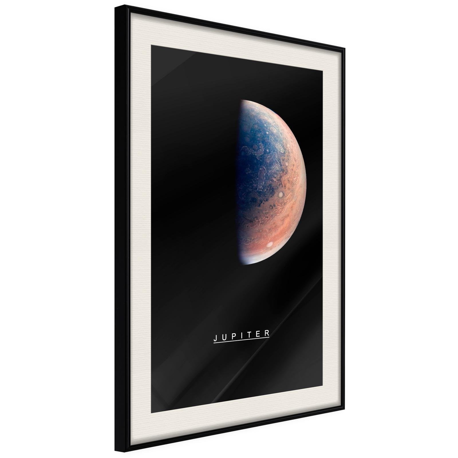 Inramad Poster / Tavla - The Solar System: Jupiter - 20x30 Svart ram med passepartout