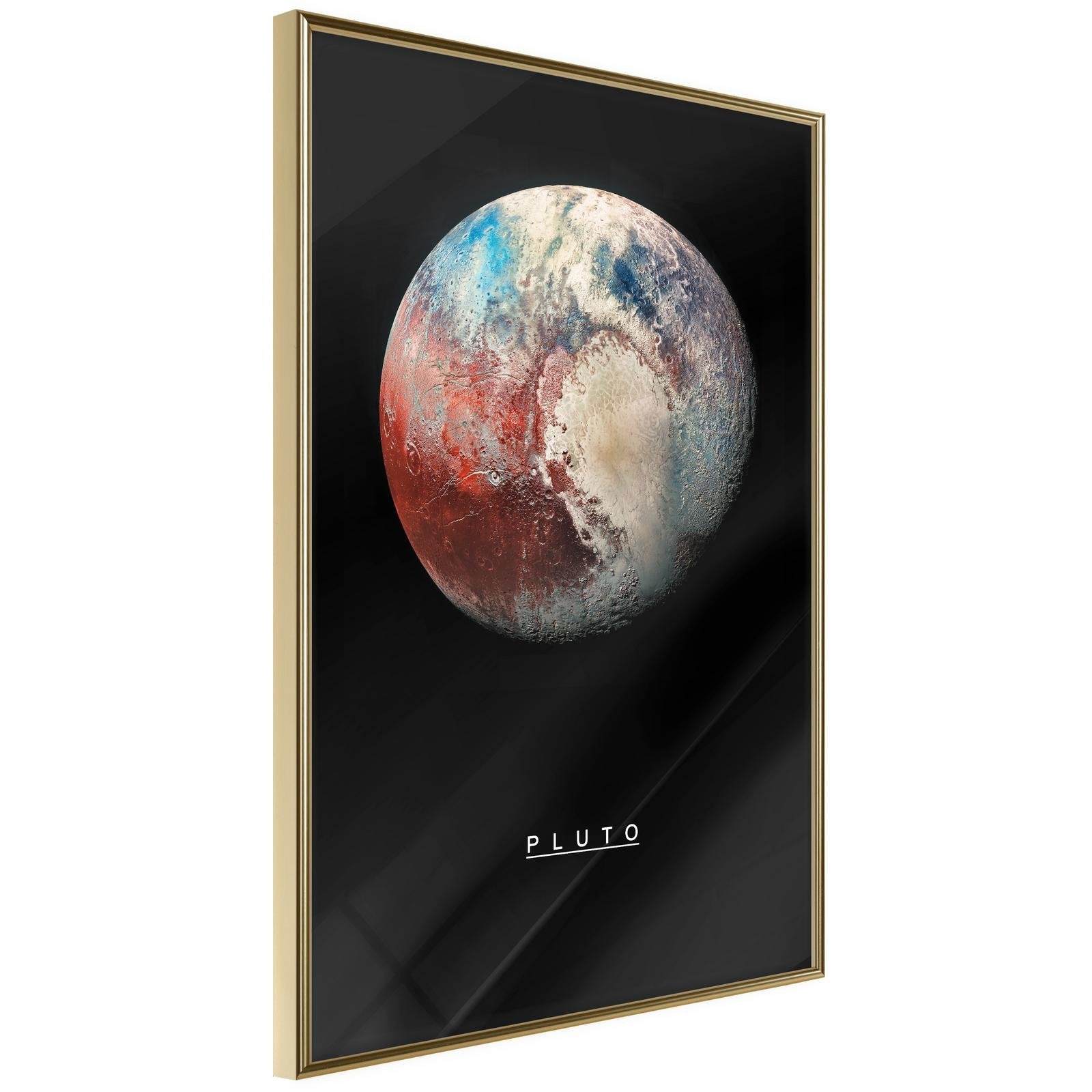 Läs mer om Inramad Poster / Tavla - The Solar System: Pluto - 20x30 Guldram