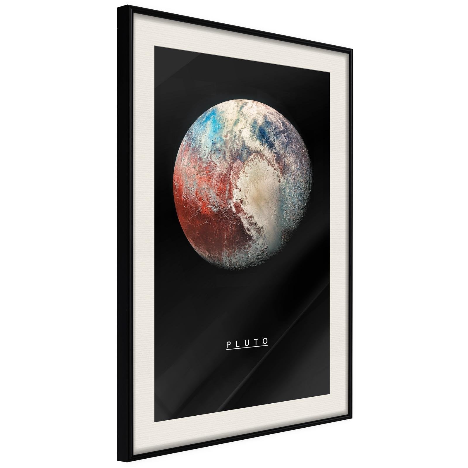 Läs mer om Inramad Poster / Tavla - The Solar System: Pluto - 30x45 Svart ram med passepartout