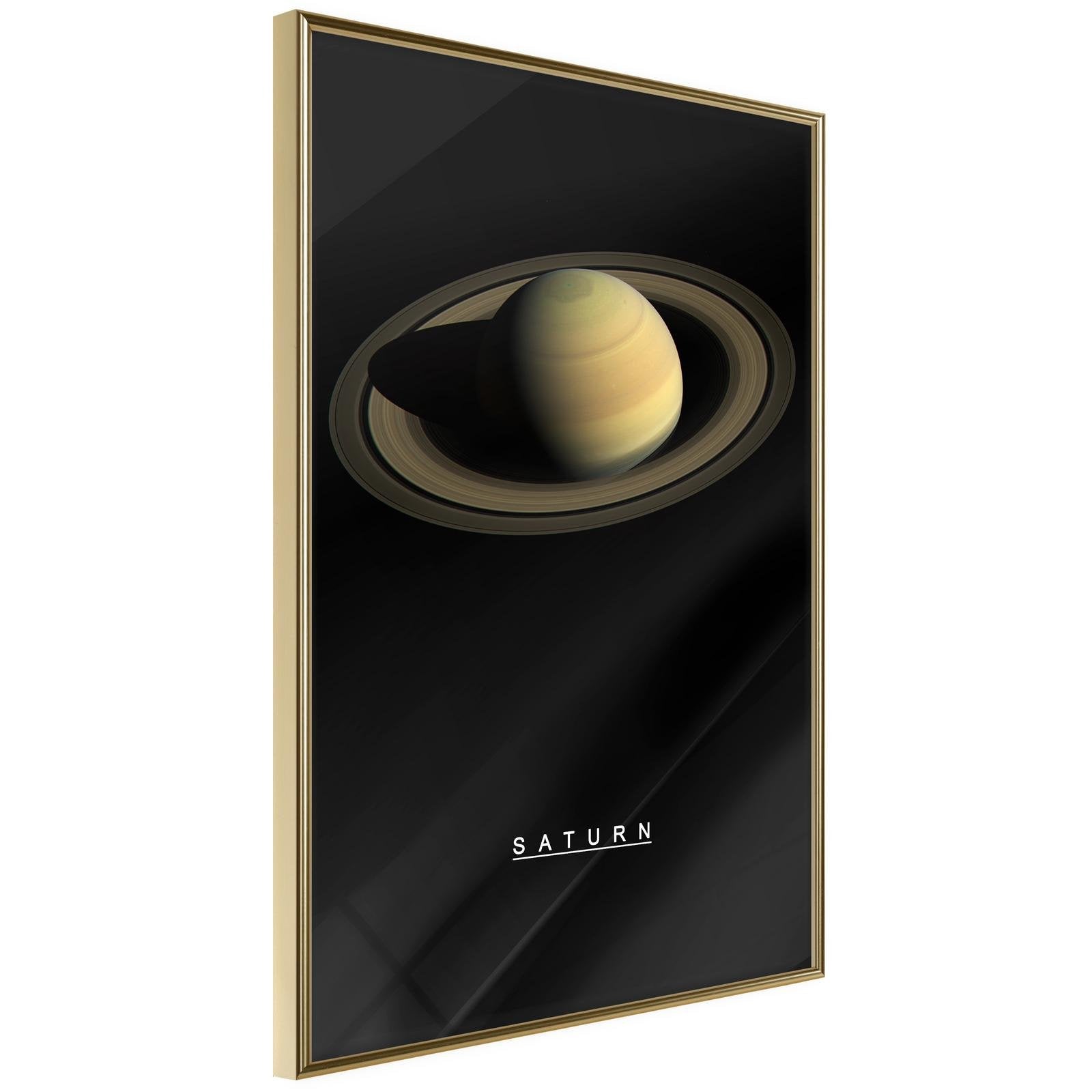 Läs mer om Inramad Poster / Tavla - The Solar System: Saturn - 30x45 Guldram