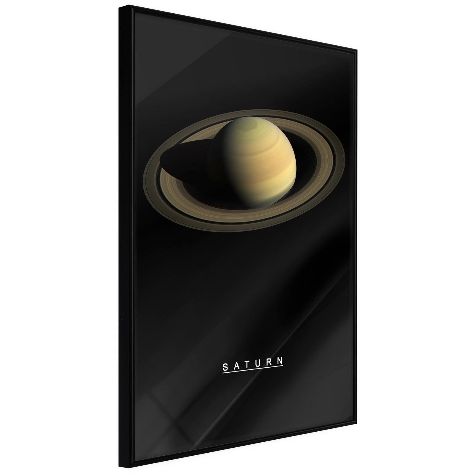 Läs mer om Inramad Poster / Tavla - The Solar System: Saturn - 20x30 Svart ram