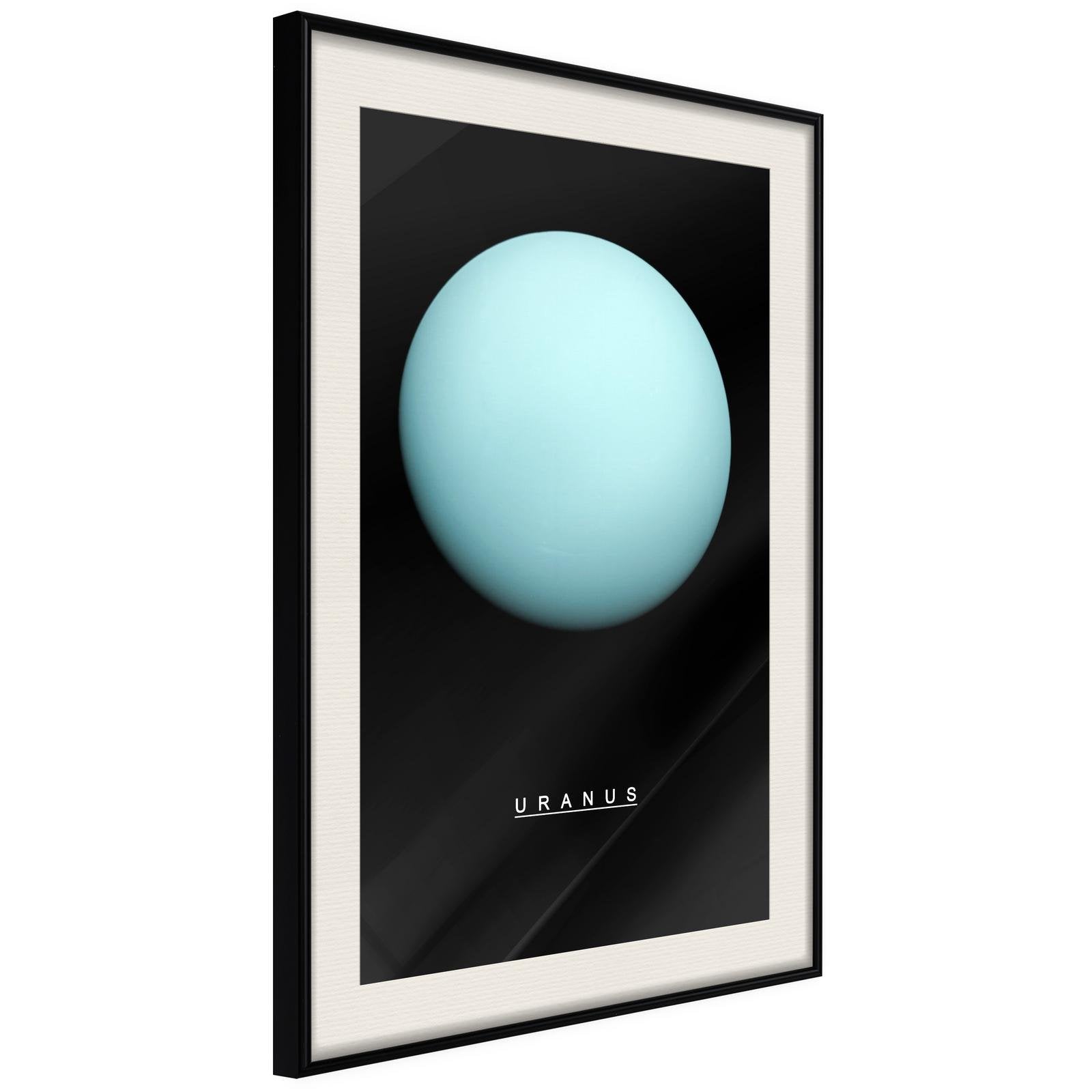 Läs mer om Inramad Poster / Tavla - The Solar System: Uranus - 40x60 Svart ram med passepartout