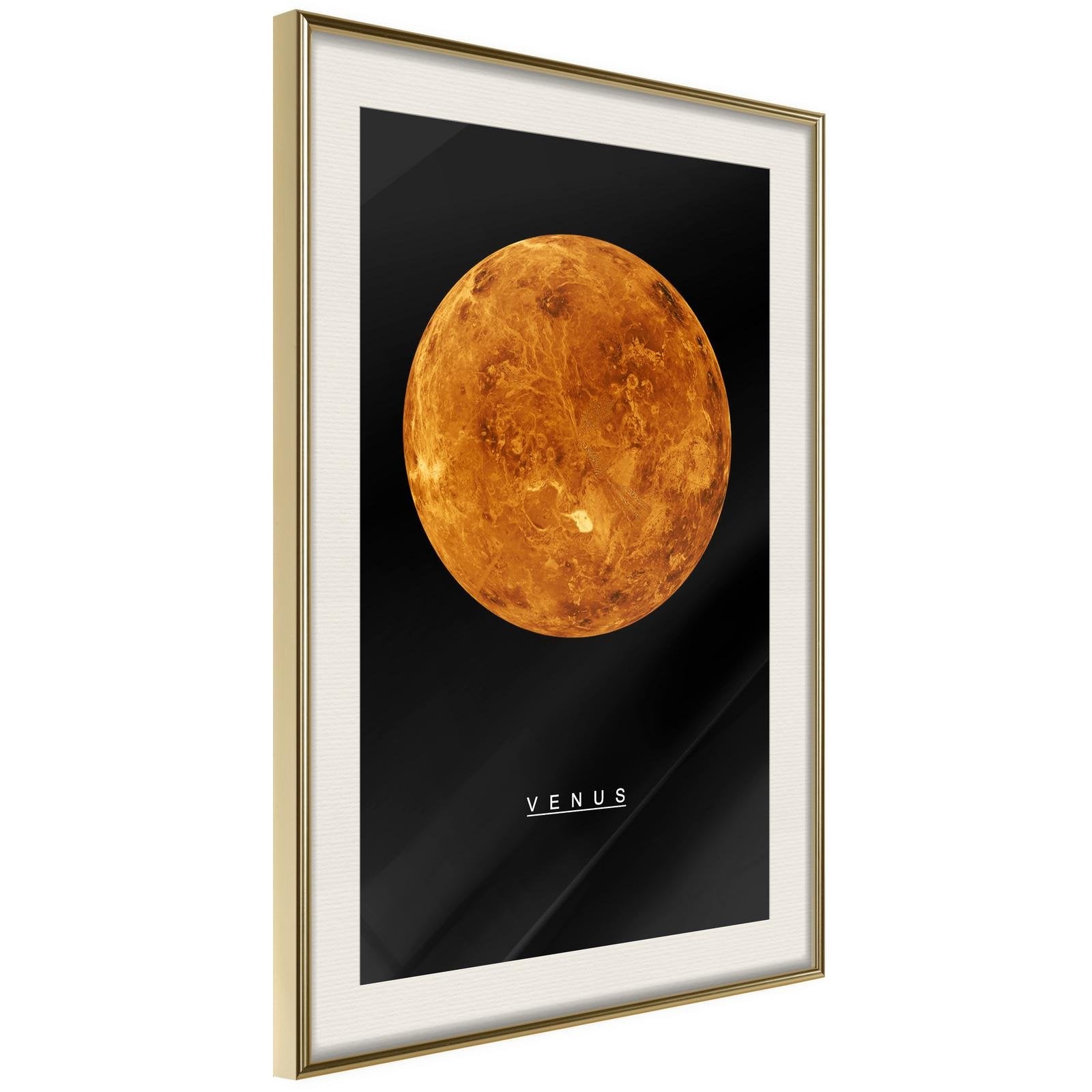 Läs mer om Inramad Poster / Tavla - The Solar System: Venus - 40x60 Guldram med passepartout