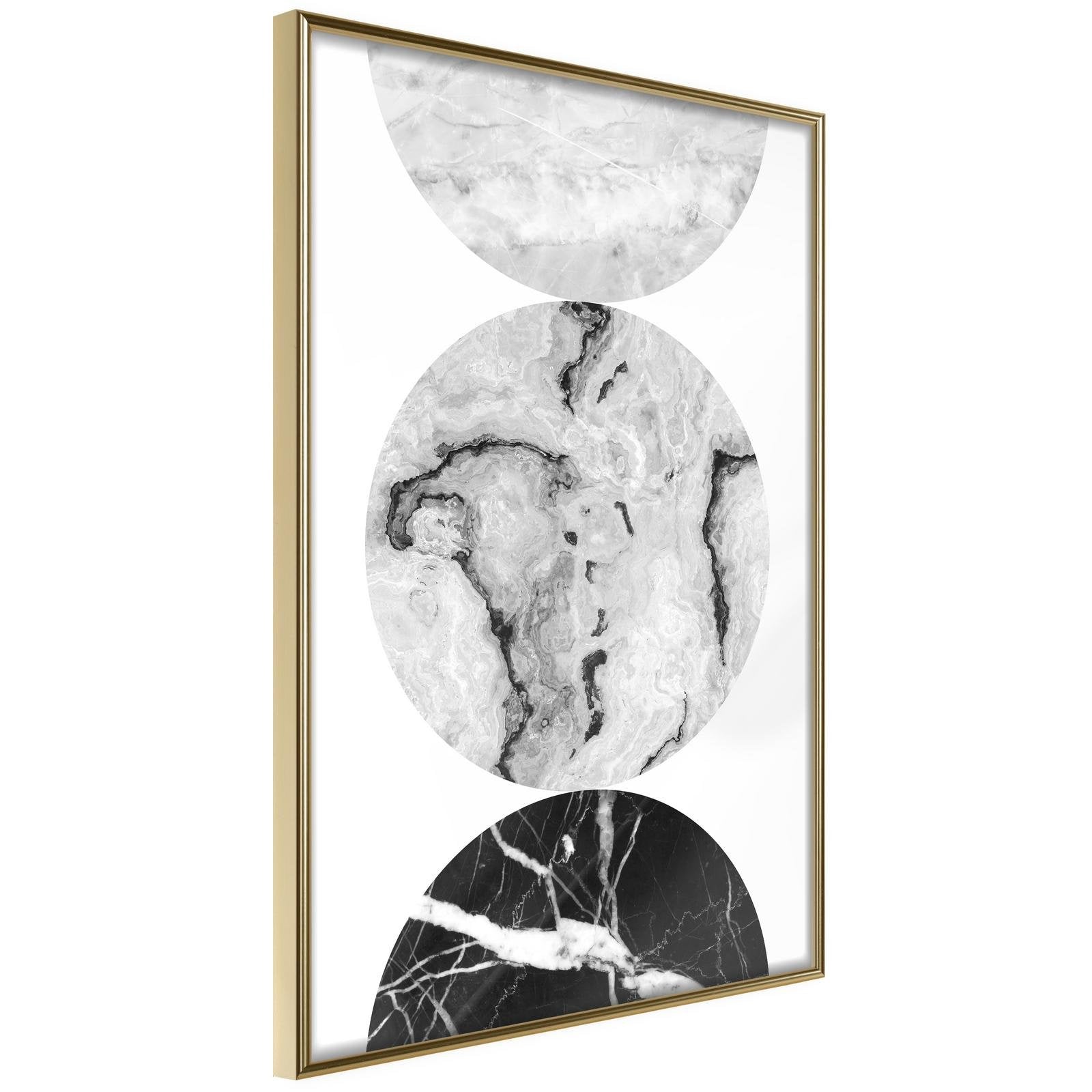 Läs mer om Inramad Poster / Tavla - Three Shades of Marble - 40x60 Guldram