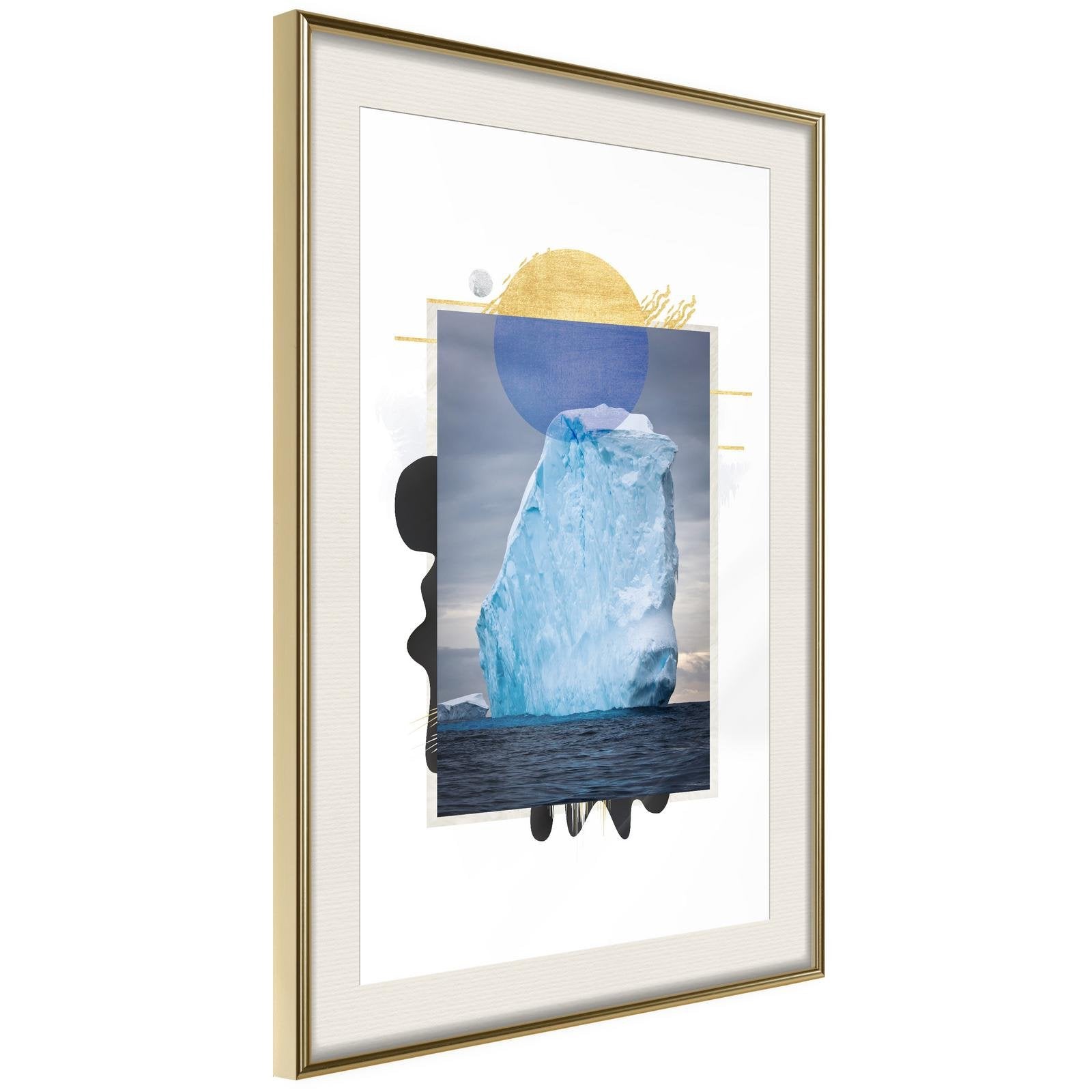 Läs mer om Inramad Poster / Tavla - Tip of the Iceberg - 40x60 Guldram med passepartout