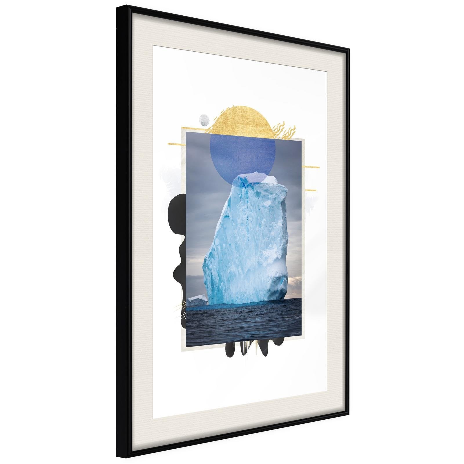 Läs mer om Inramad Poster / Tavla - Tip of the Iceberg - 20x30 Svart ram med passepartout