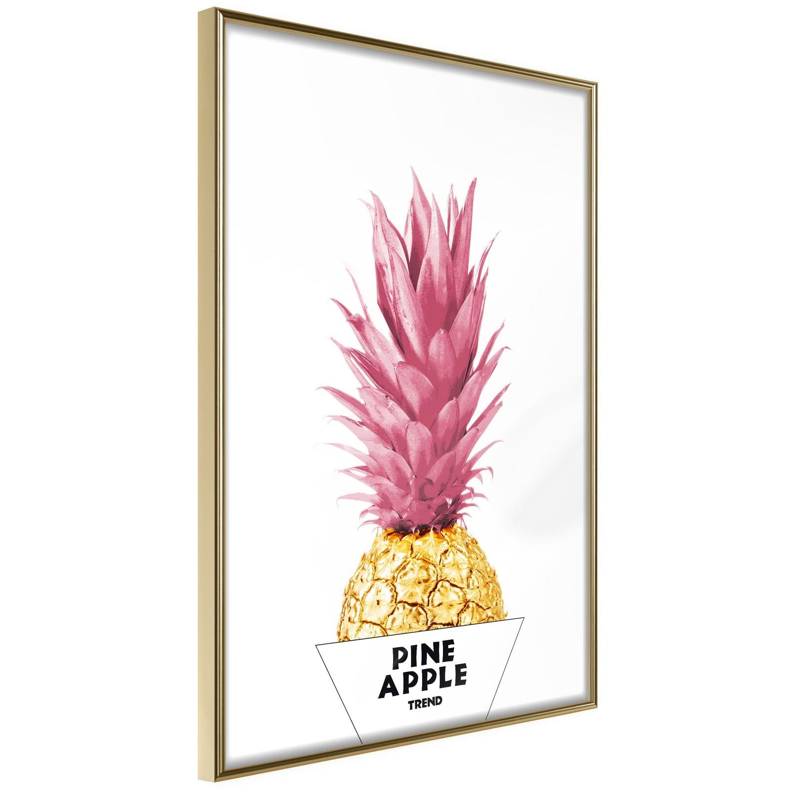 Läs mer om Inramad Poster / Tavla - Trendy Pineapple - 40x60 Guldram