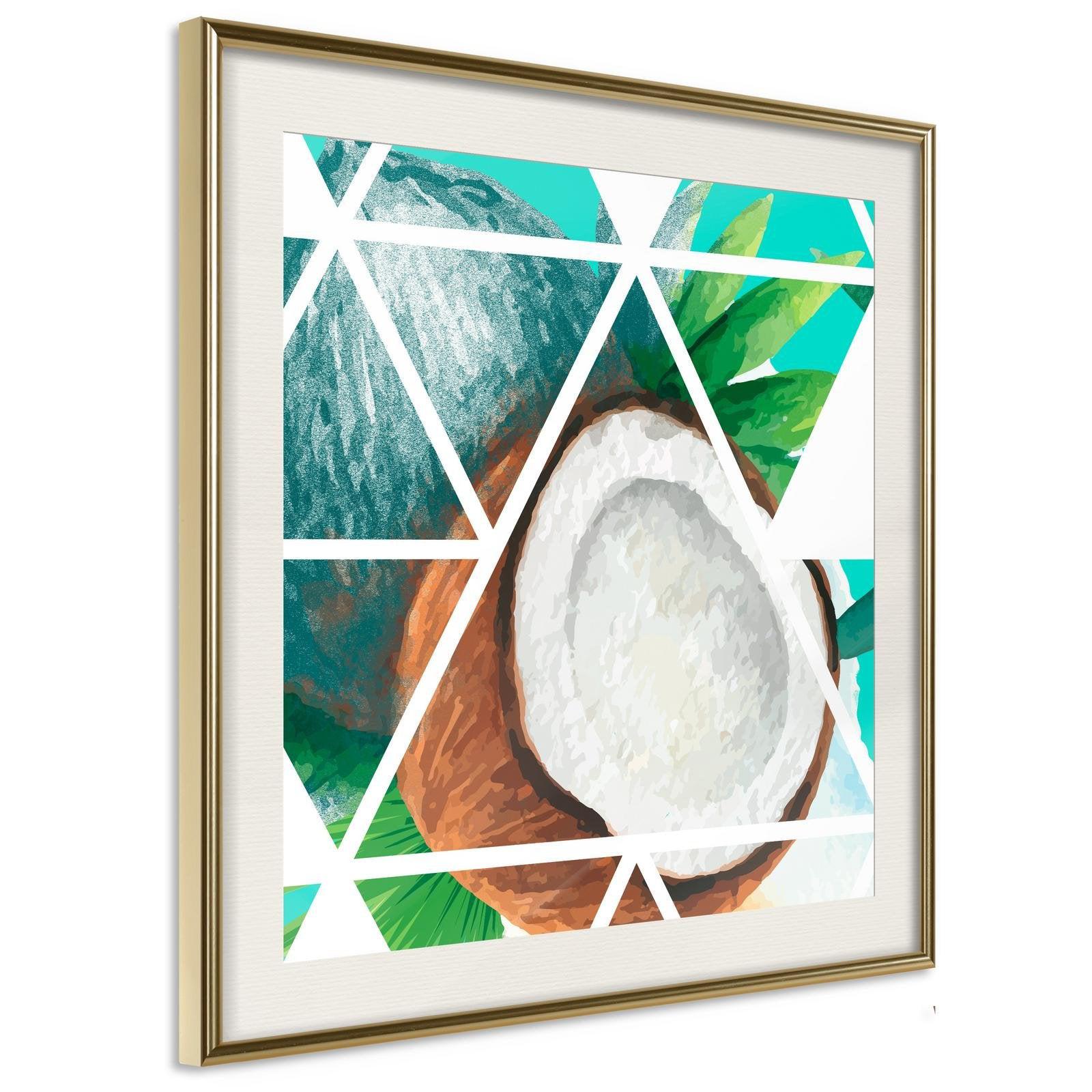 Läs mer om Inramad Poster / Tavla - Tropical Mosaic with Coconut