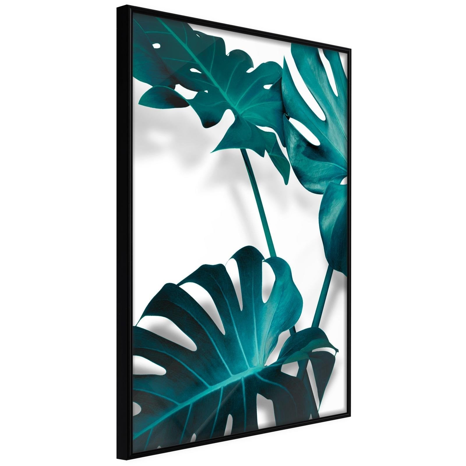 Läs mer om Inramad Poster / Tavla - Turquoise Monstera II - 20x30 Svart ram