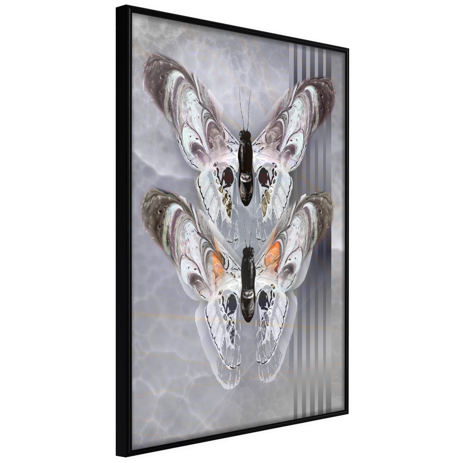 Läs mer om Inramad Poster / Tavla - Two Moths - 20x30 Svart ram