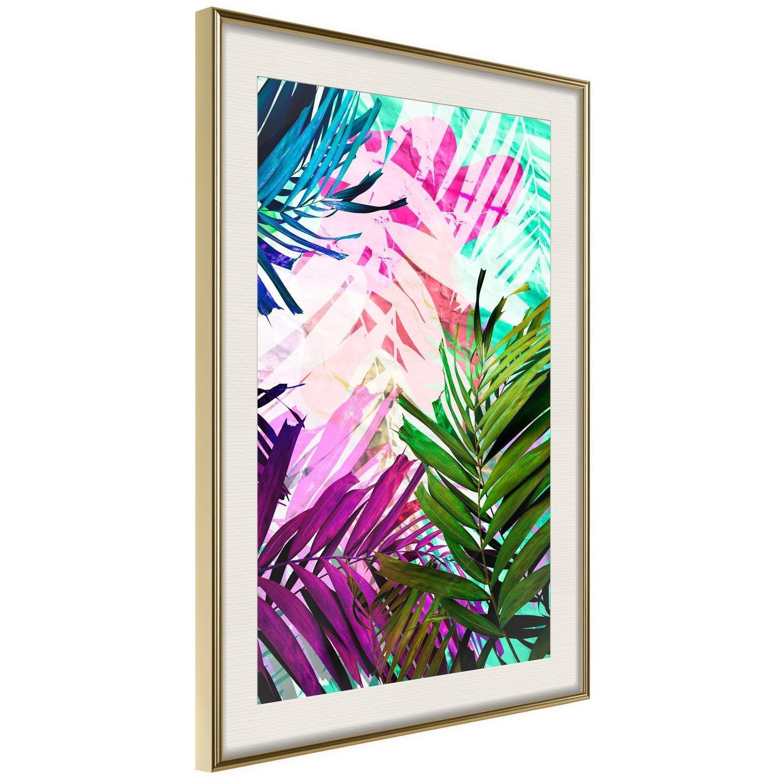 Inramad Poster / Tavla - Vibrant Jungle - 20x30 Svart ram