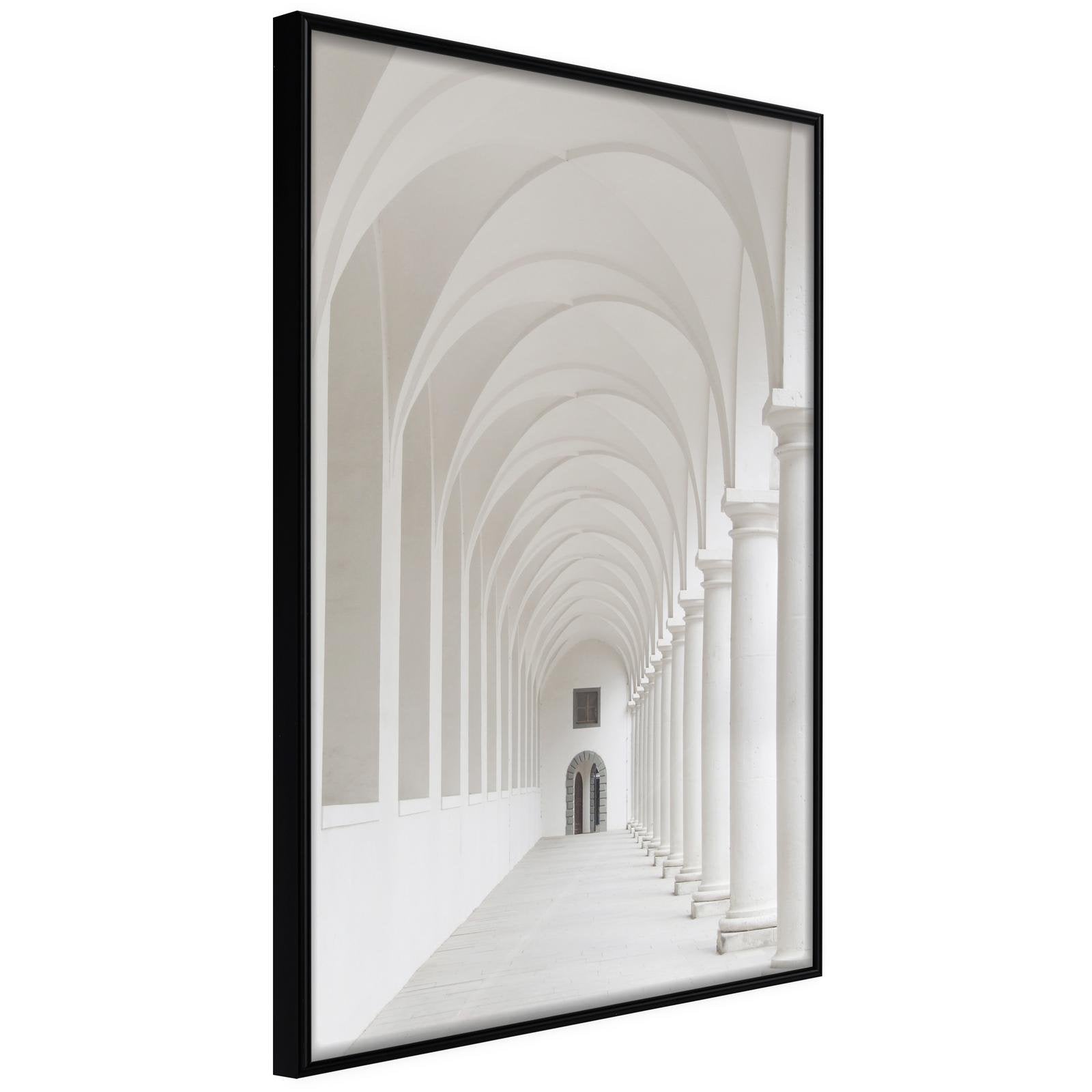 Läs mer om Inramad Poster / Tavla - White Colonnade - 40x60 Svart ram