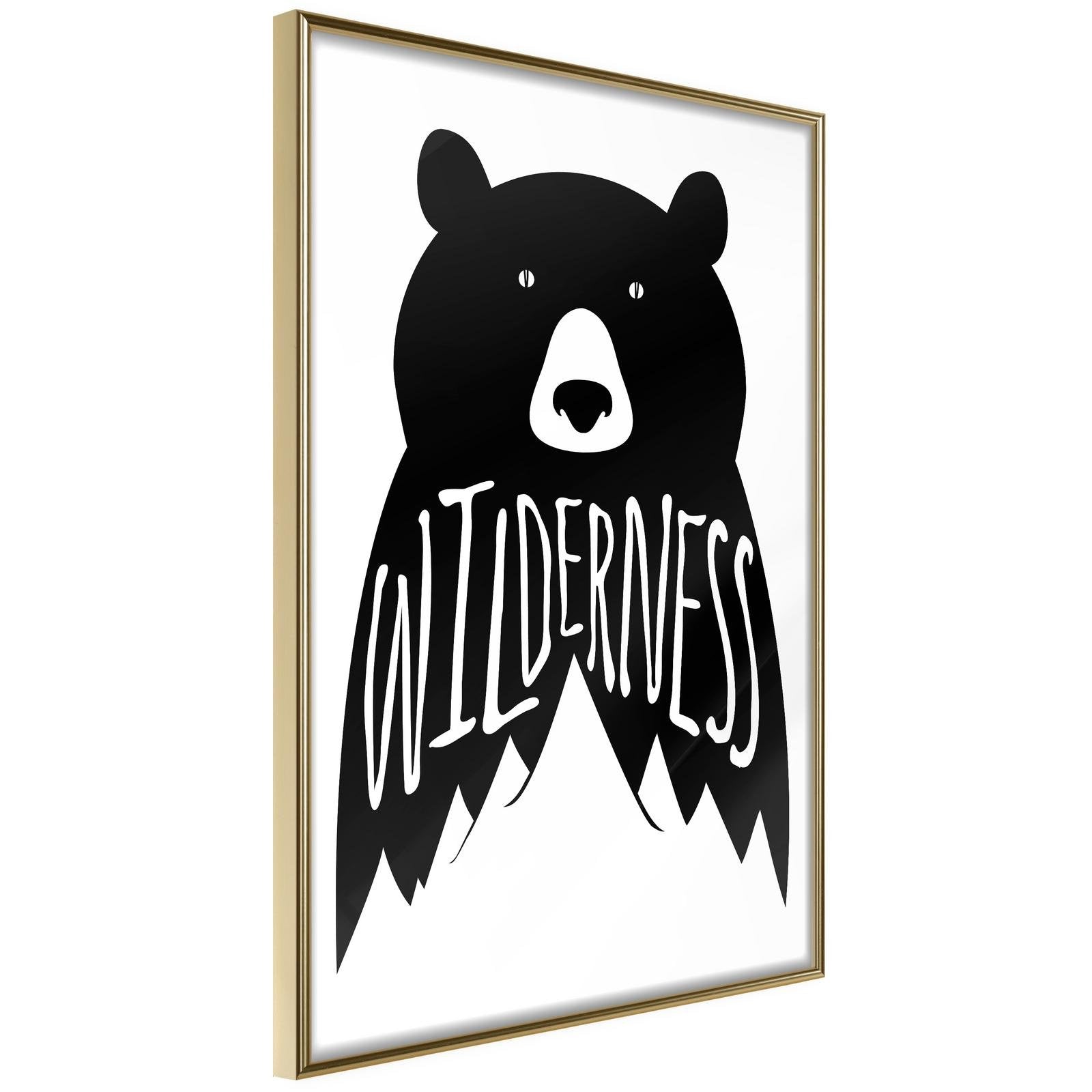 Läs mer om Inramad Poster / Tavla - Wild Bear - 30x45 Guldram