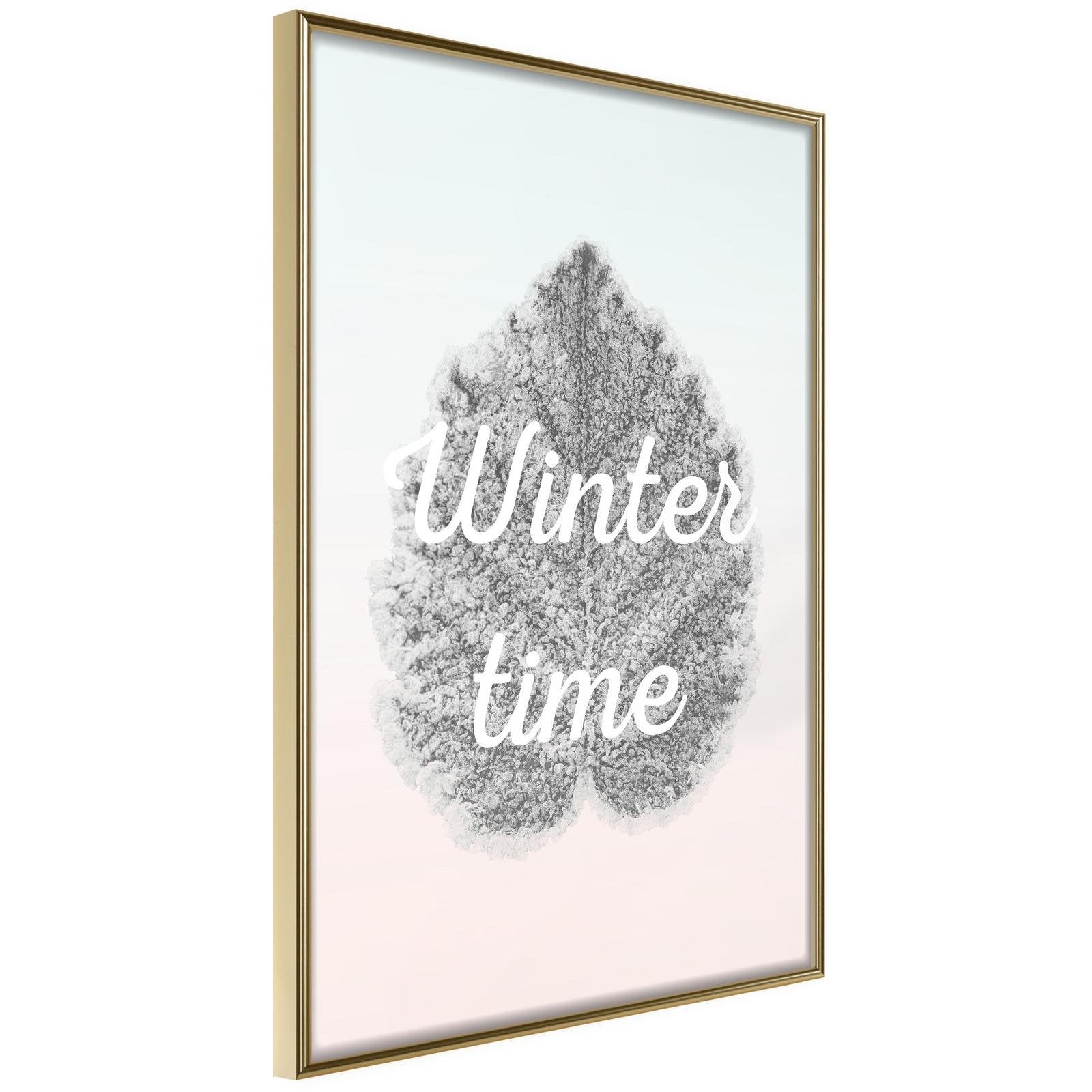 Läs mer om Inramad Poster / Tavla - Winter Leaf - 20x30 Guldram