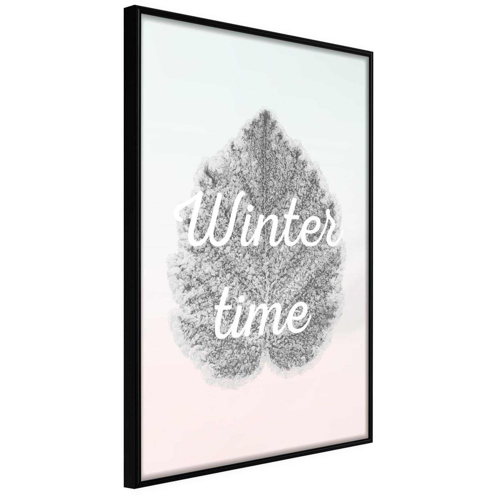 Läs mer om Inramad Poster / Tavla - Winter Leaf - 40x60 Svart ram