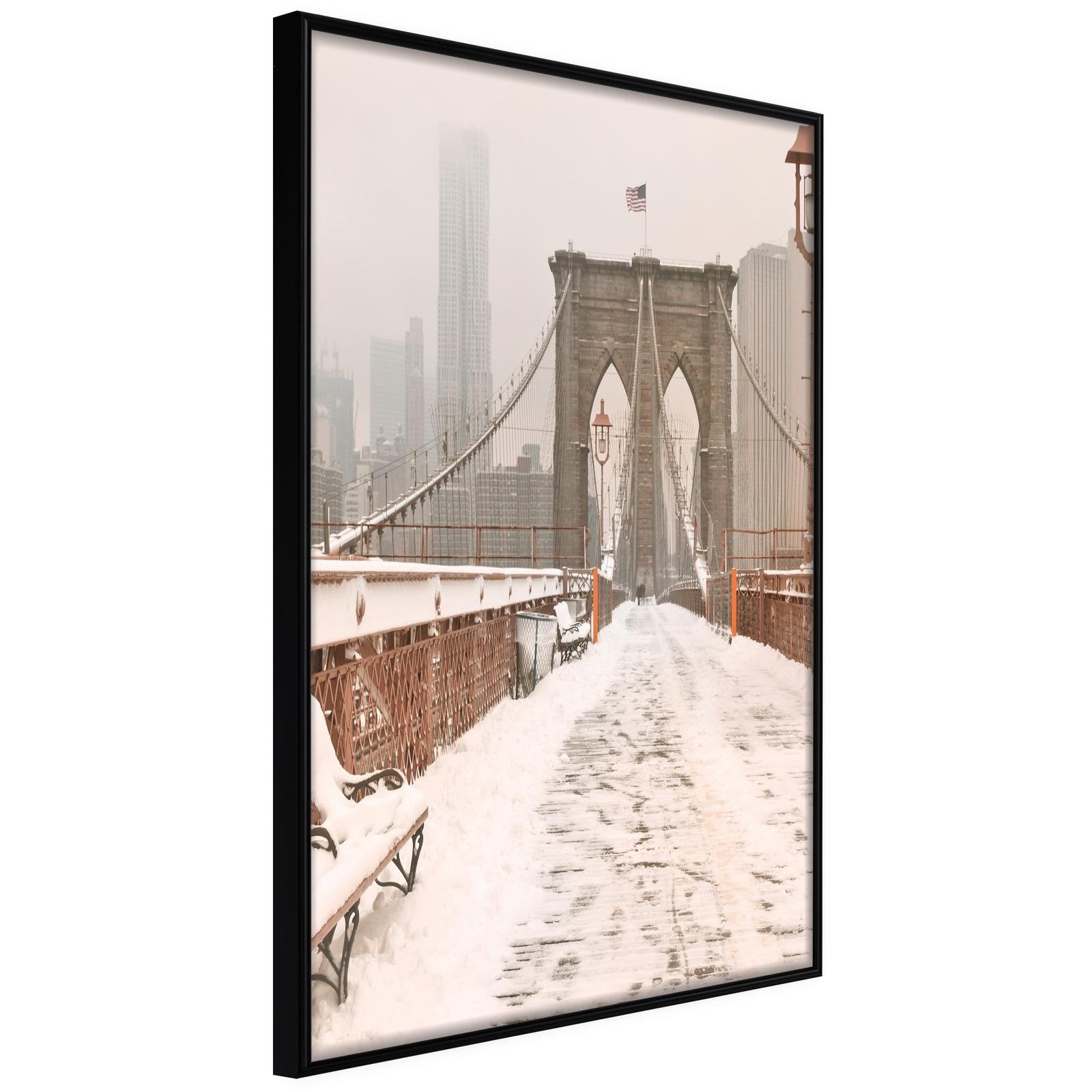 Läs mer om Inramad Poster / Tavla - Winter in New York - 20x30 Svart ram