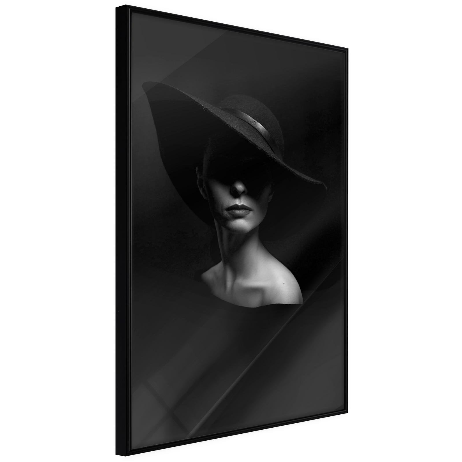 Läs mer om Inramad Poster / Tavla - Woman in a Hat - 40x60 Svart ram