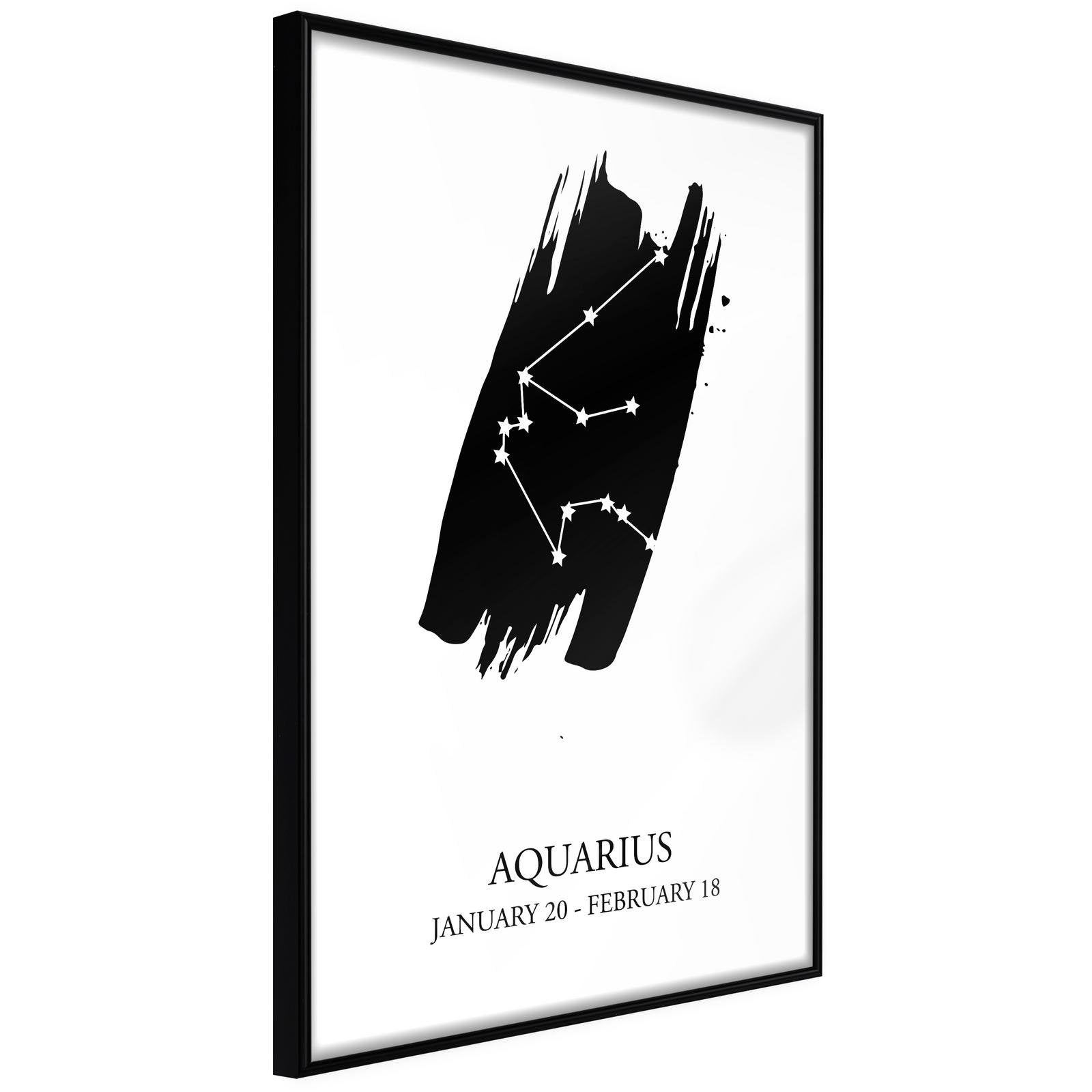 Läs mer om Inramad Poster / Tavla - Zodiac: Aquarius I - 40x60 Svart ram