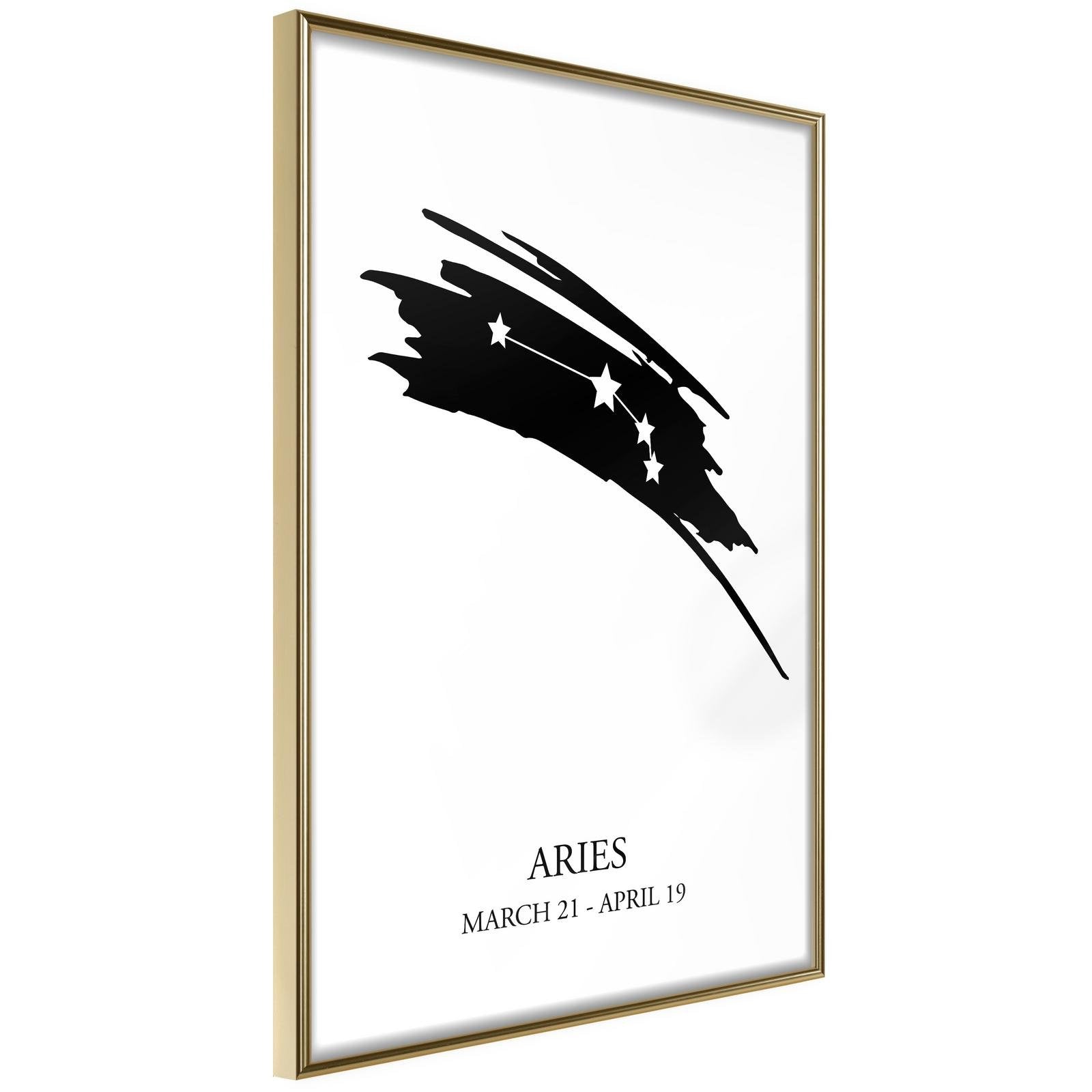 Läs mer om Inramad Poster / Tavla - Zodiac: Aries I - 40x60 Guldram