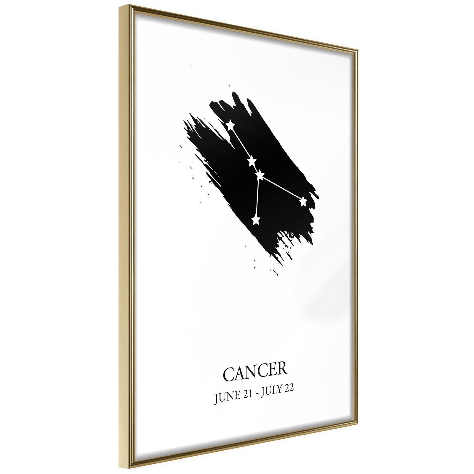 Läs mer om Inramad Poster / Tavla - Zodiac: Cancer I - 20x30 Guldram
