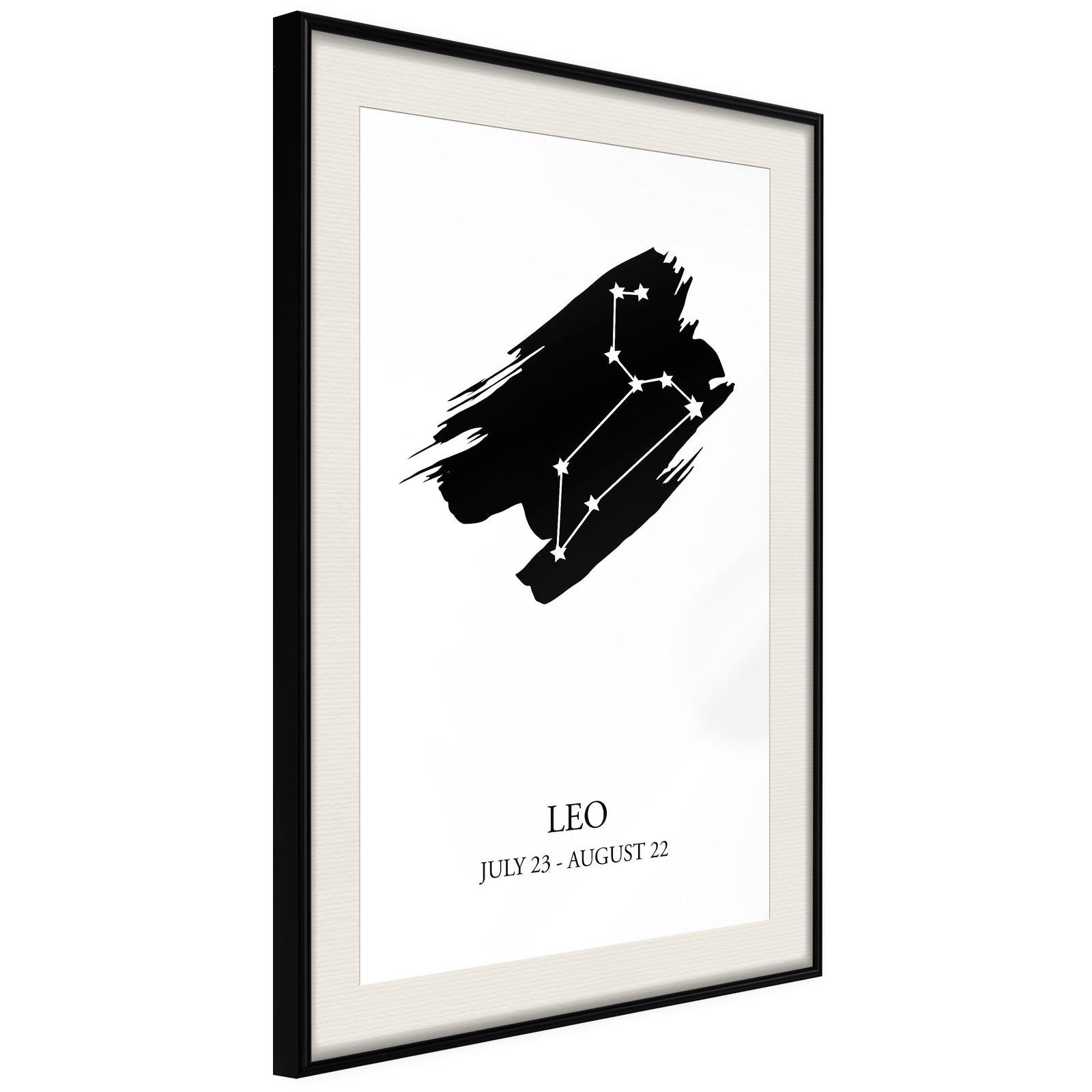 Läs mer om Inramad Poster / Tavla - Zodiac: Leo I - 40x60 Svart ram med passepartout