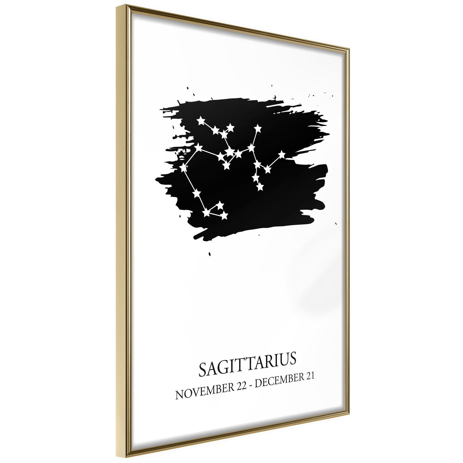 Läs mer om Inramad Poster / Tavla - Zodiac: Sagittarius I - 40x60 Guldram
