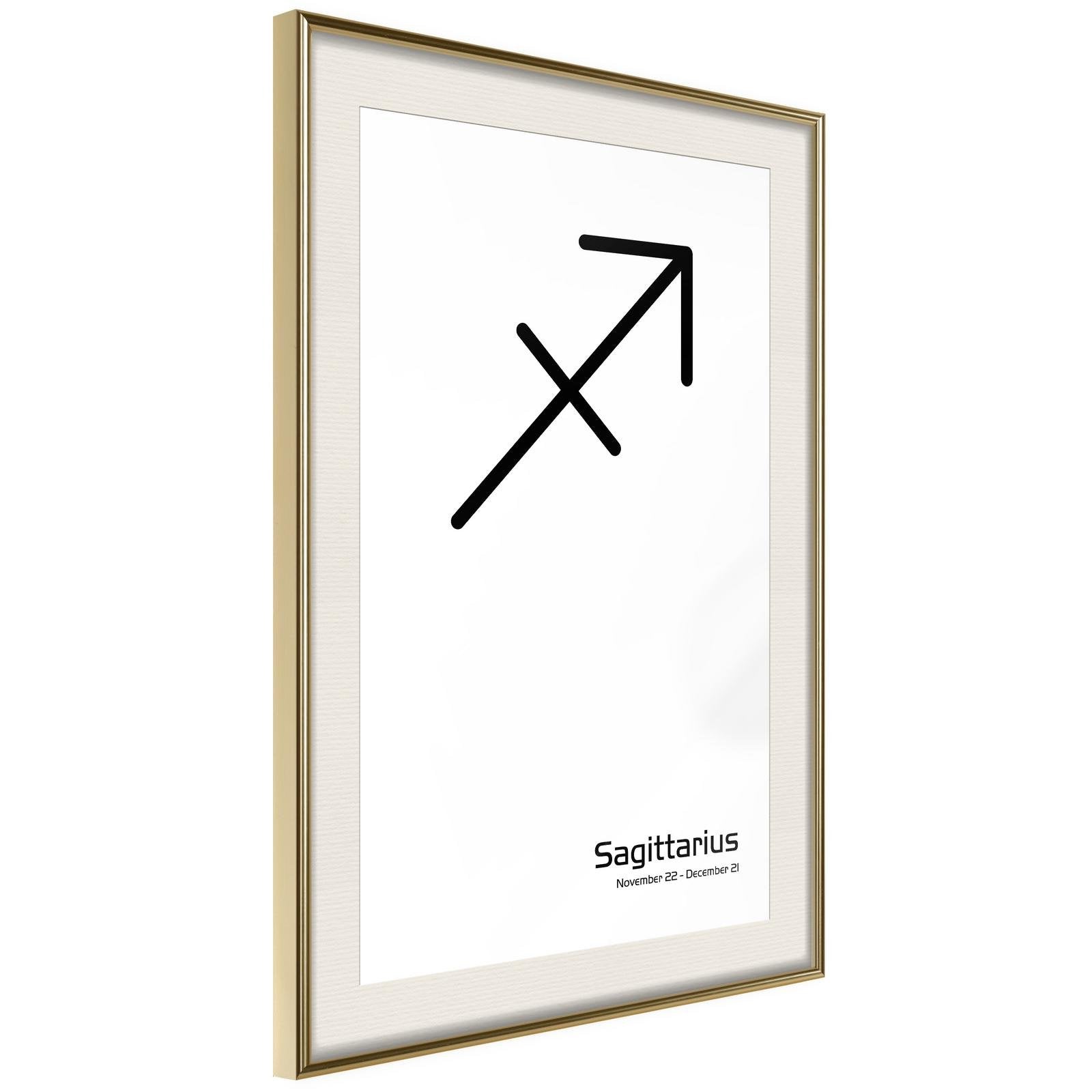 Läs mer om Inramad Poster / Tavla - Zodiac: Sagittarius II - 30x45 Guldram med passepartout
