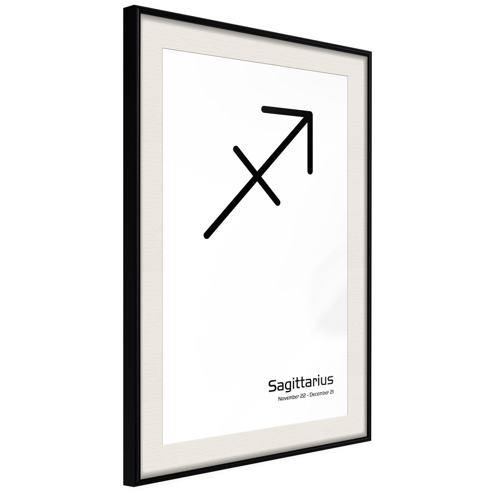 Läs mer om Inramad Poster / Tavla - Zodiac: Sagittarius II - 40x60 Svart ram med passepartout