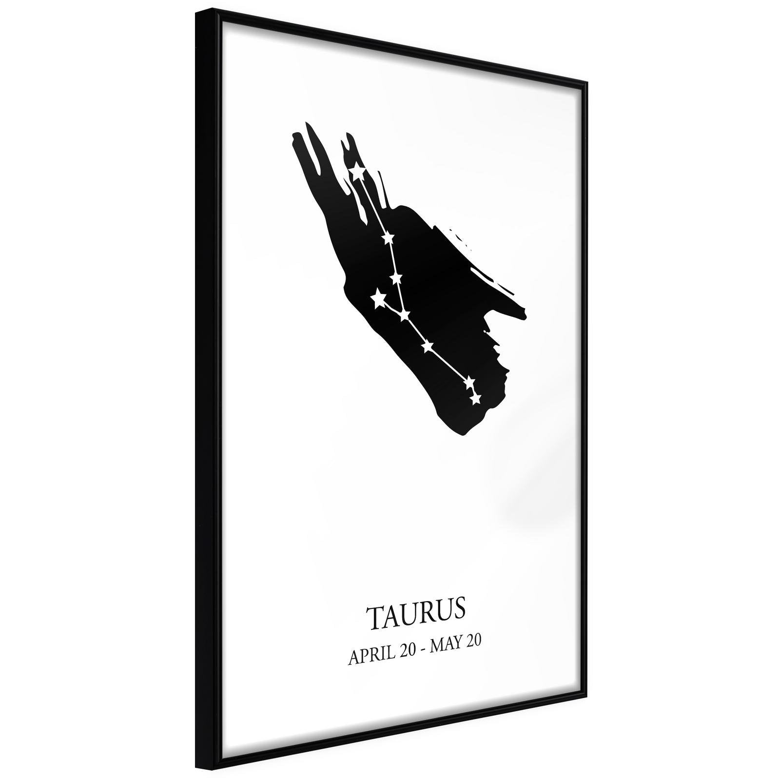 Läs mer om Inramad Poster / Tavla - Zodiac: Taurus I - 20x30 Svart ram