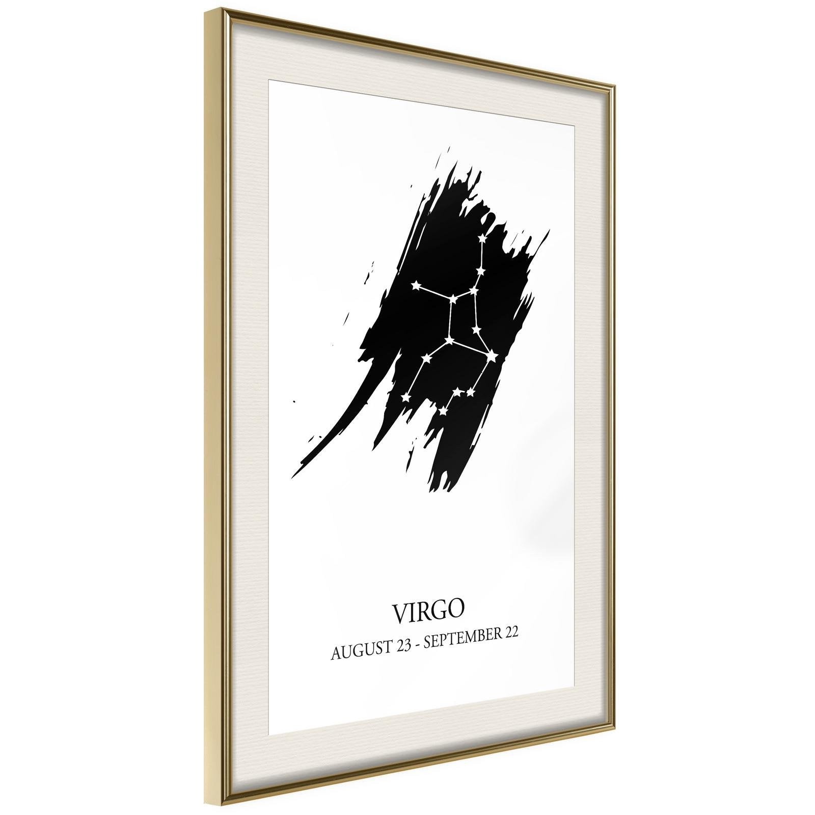Läs mer om Inramad Poster / Tavla - Zodiac: Virgo I - 40x60 Guldram med passepartout