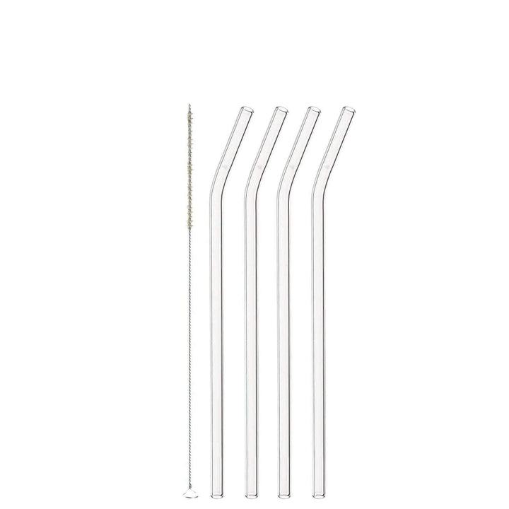 KNIK Sugrör Glas 23 cm – 4-pack + borste