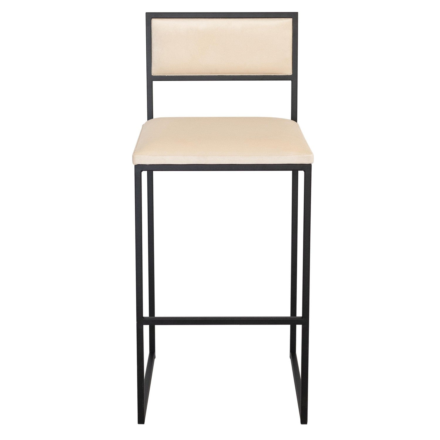 KRALJEVIC BAR CHAIR Barstol med dynor i sammet - Vit Beige 76 cm