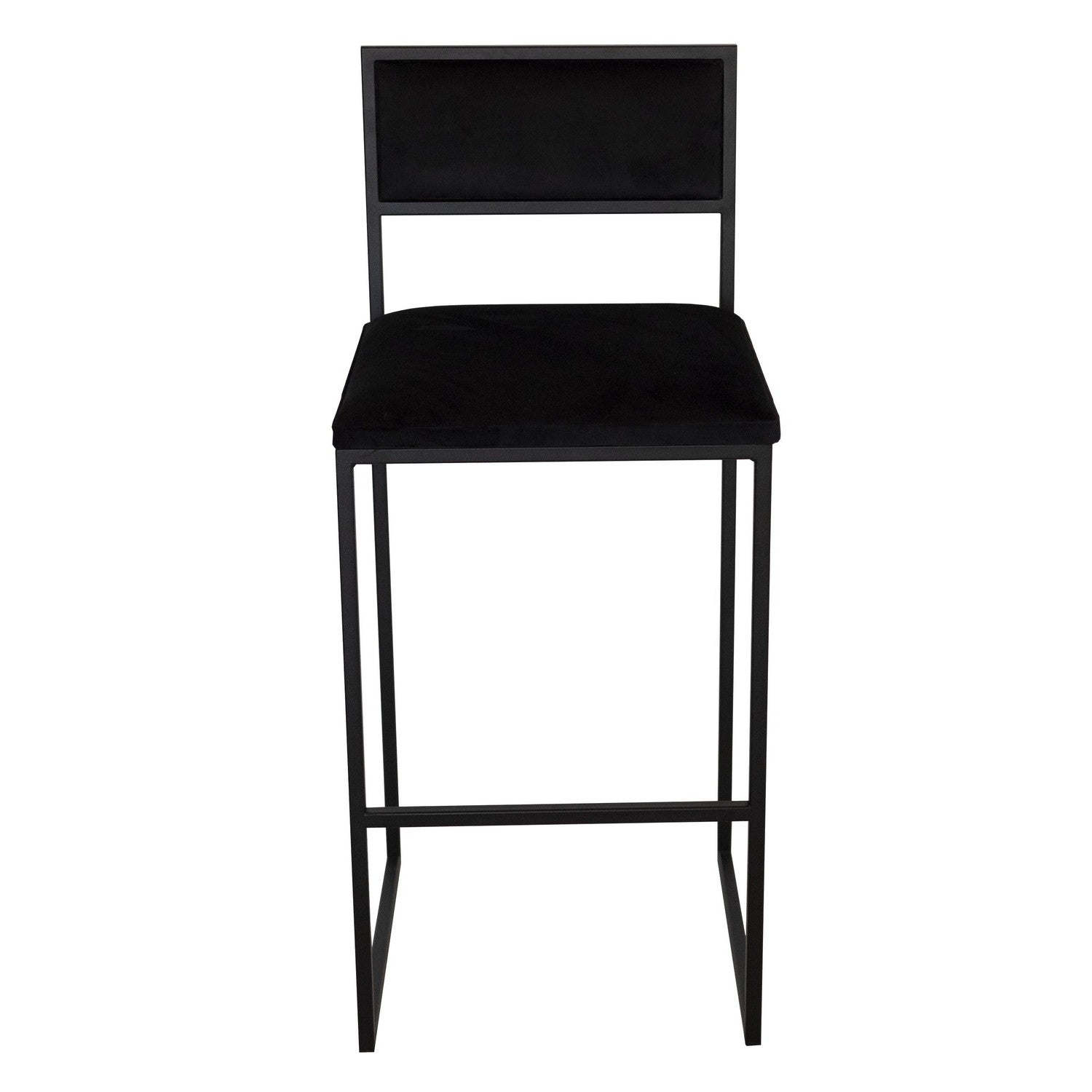 KRALJEVIC BAR CHAIR Barstol med dynor i sammet - Svart Svart 76 cm