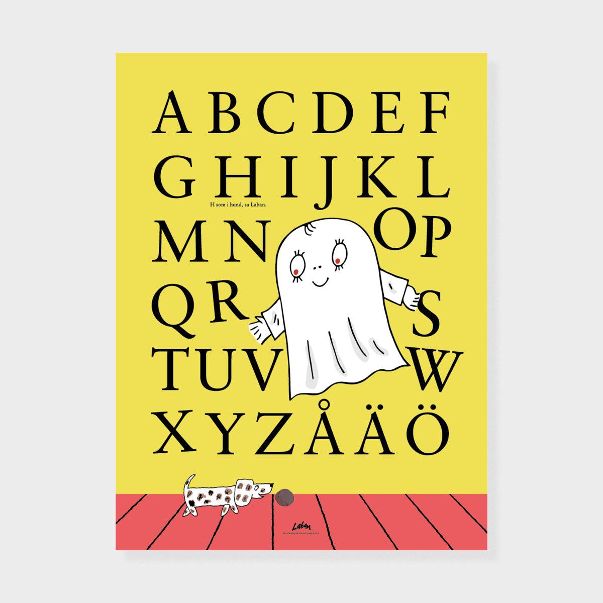 Lilla Spöket Laban Poster - Laban ABC - Färg - 30x40 cm