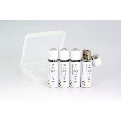 Uppladdningsbart USB-batteri AA 4-pack