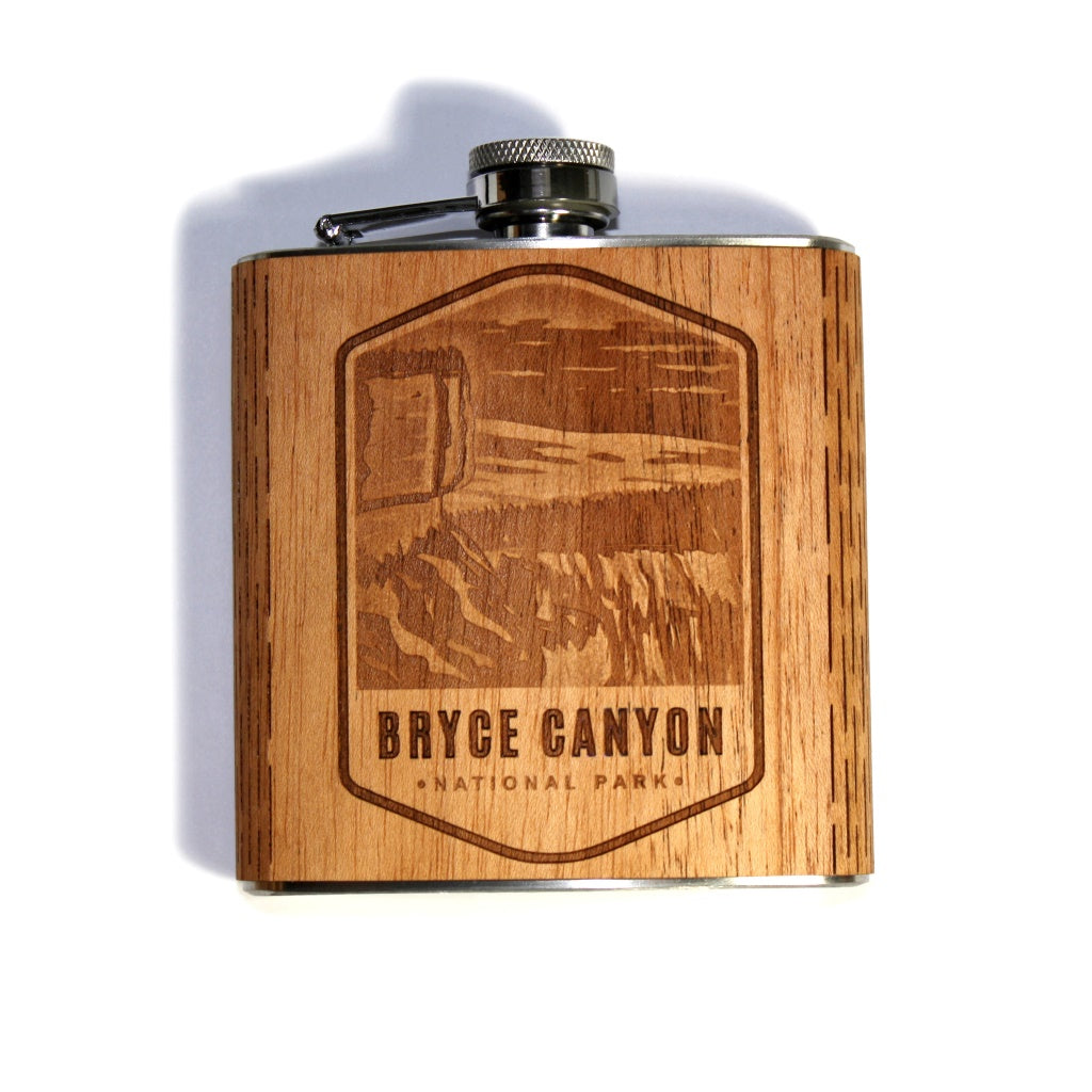 Real Wooden Hip Flask in Mahogany
