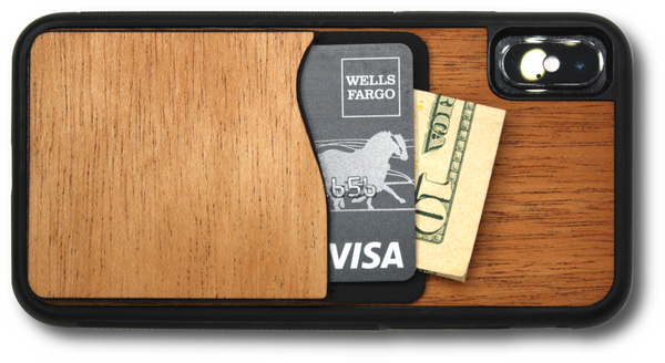 real wood phone wallet