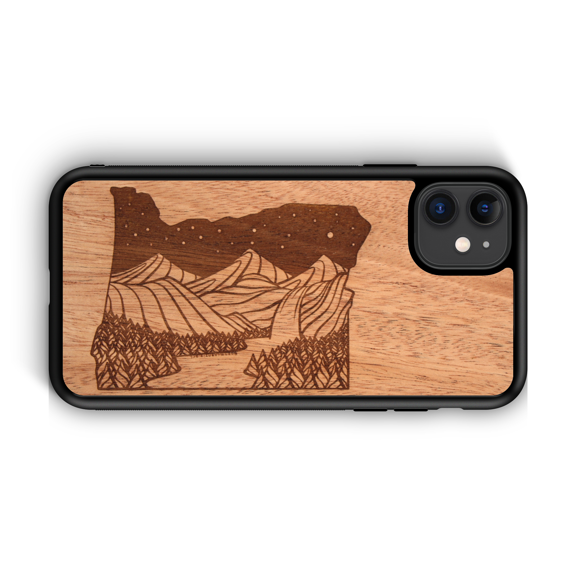Outdoor Adventure - Oregon State Night Landscape - Mahogany - iPhone 11