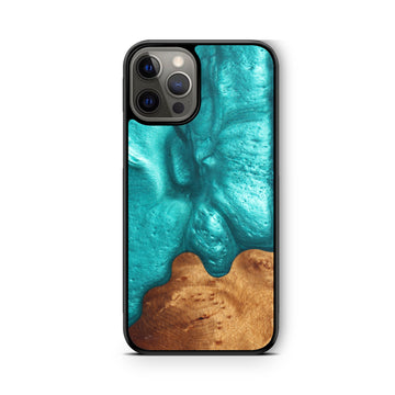 Resin & Wood iPhone Case for iPhone 12 Coastline Collection Deep Sea Green