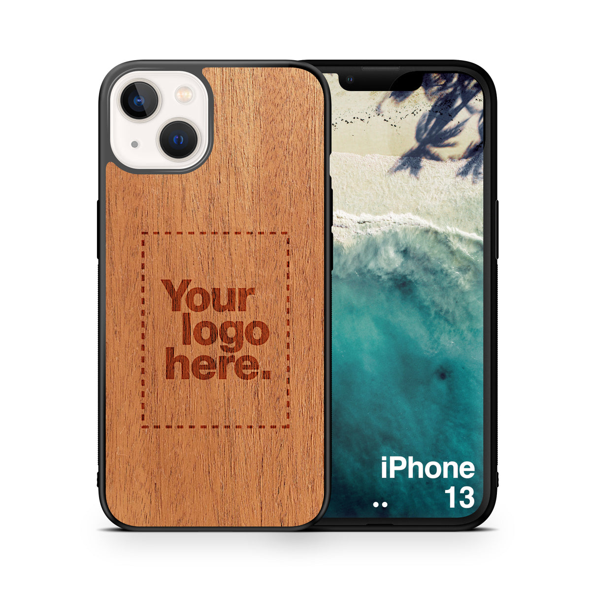 Custom carved burnt customized personalized laser engraved wooden Apple iPhone  13