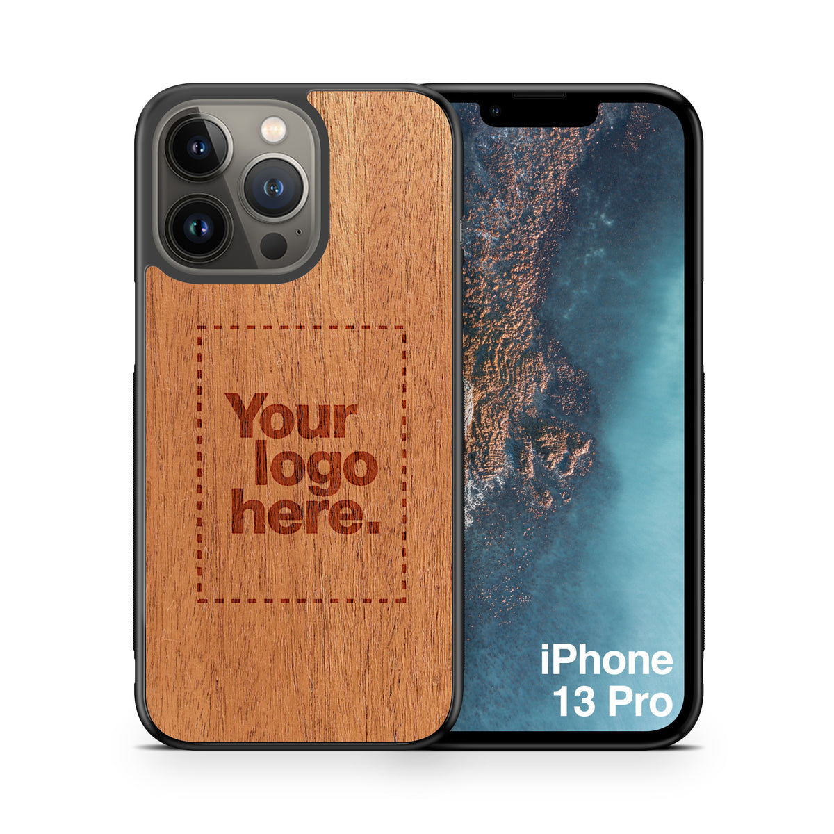 Custom carved burnt customized personalized laser engraved wooden Apple iPhone 13 Pro