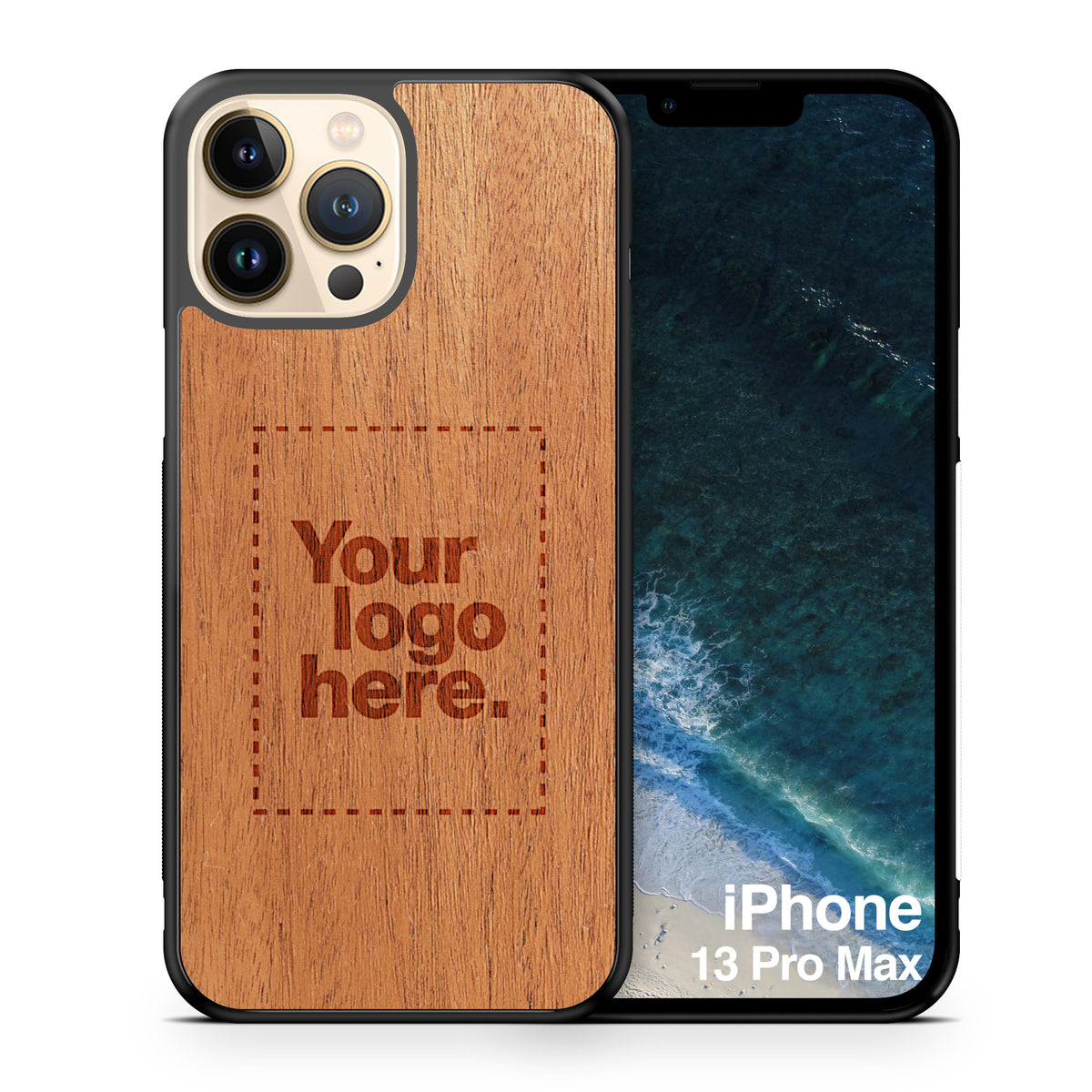 Custom carved burnt customized personalized laser engraved wooden Apple iPhone 13 Pro Max