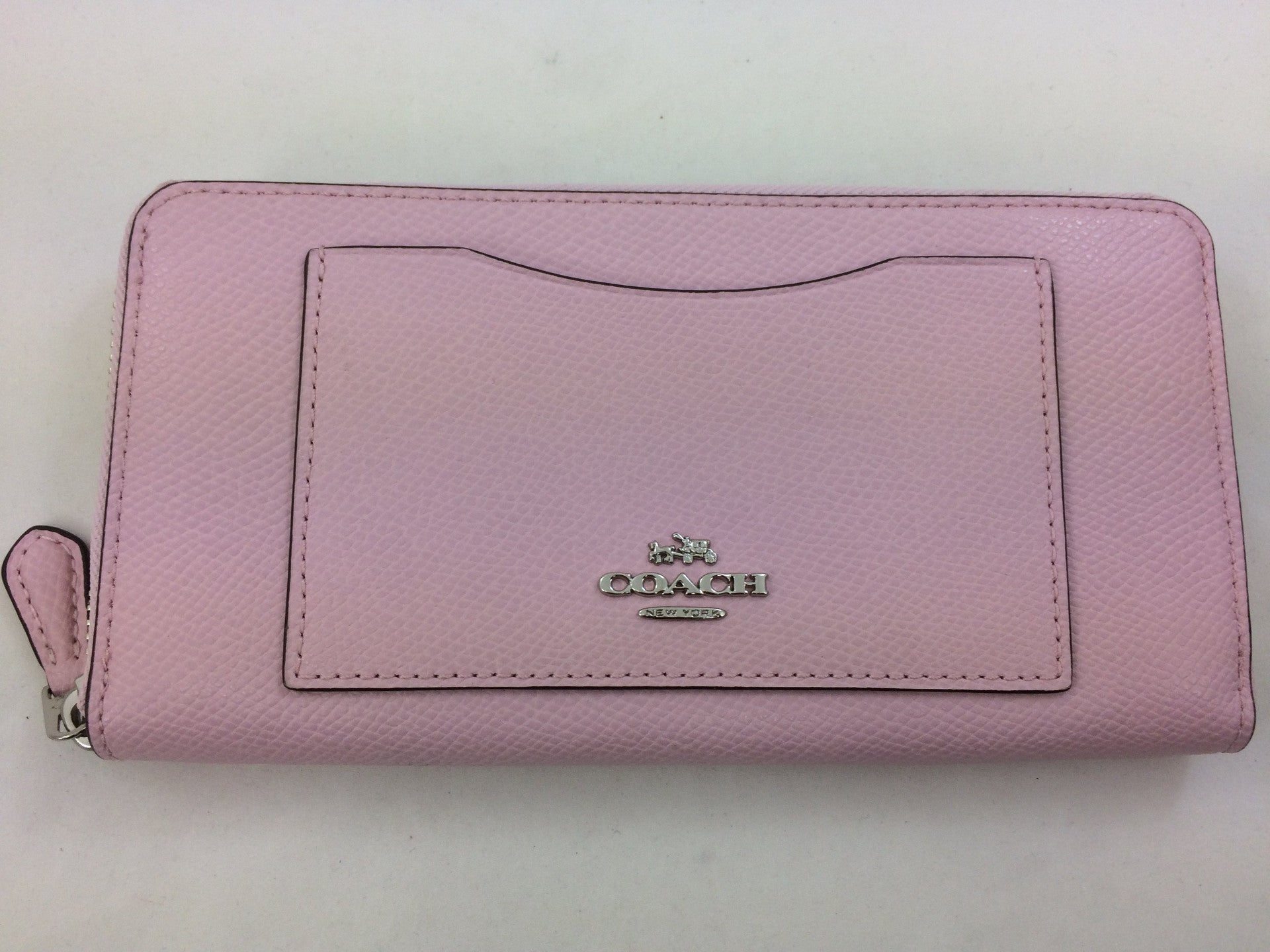 New Authentic Coach 58411E Accordion Crossgrain leather  Zip-Around Wallet Petal Pink